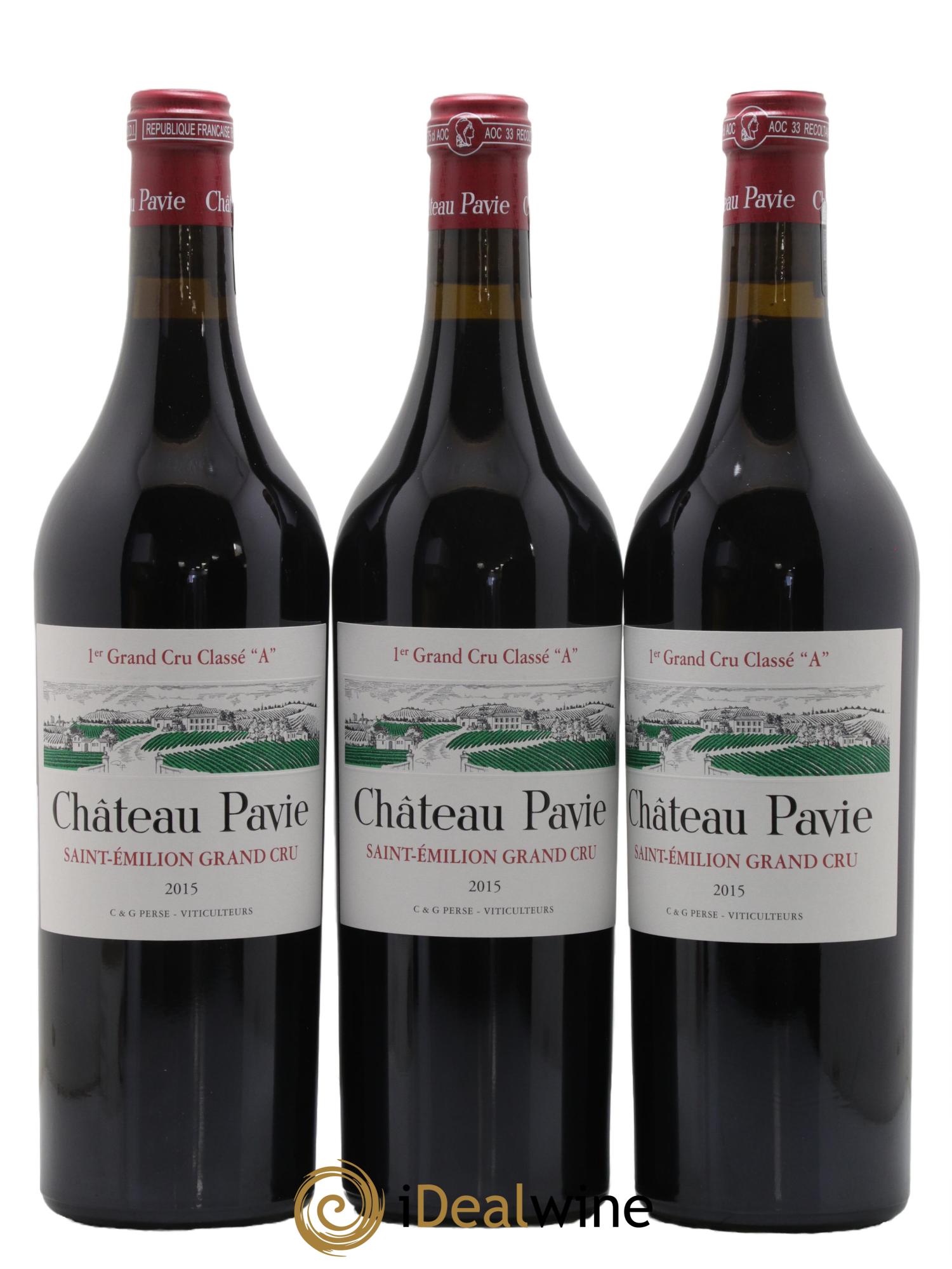 Château Pavie 1er Grand Cru Classé A 2015 - Lot de 3 bouteilles - 0