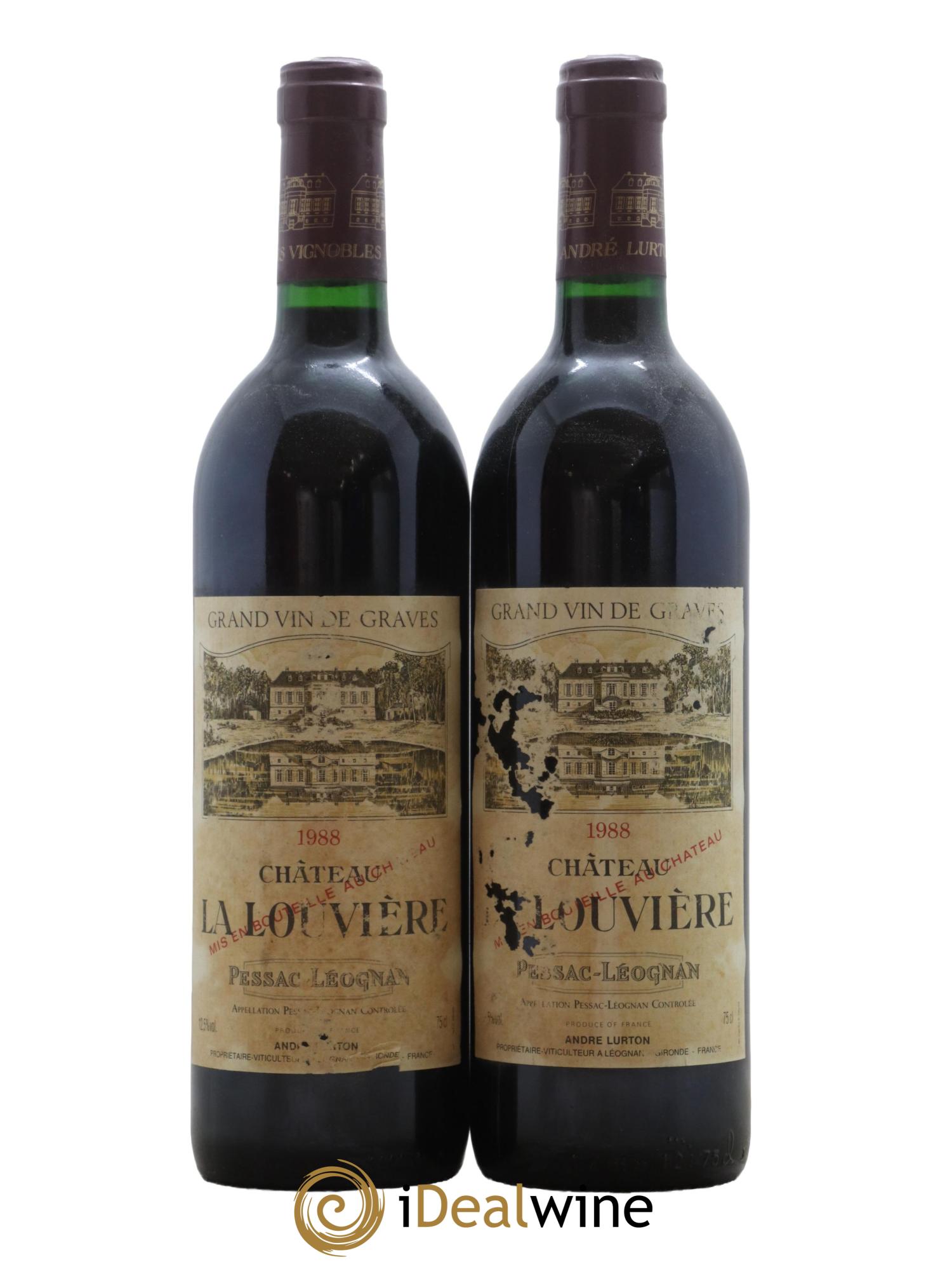 Château la Louvière 1988 - Lot de 2 bouteilles - 0