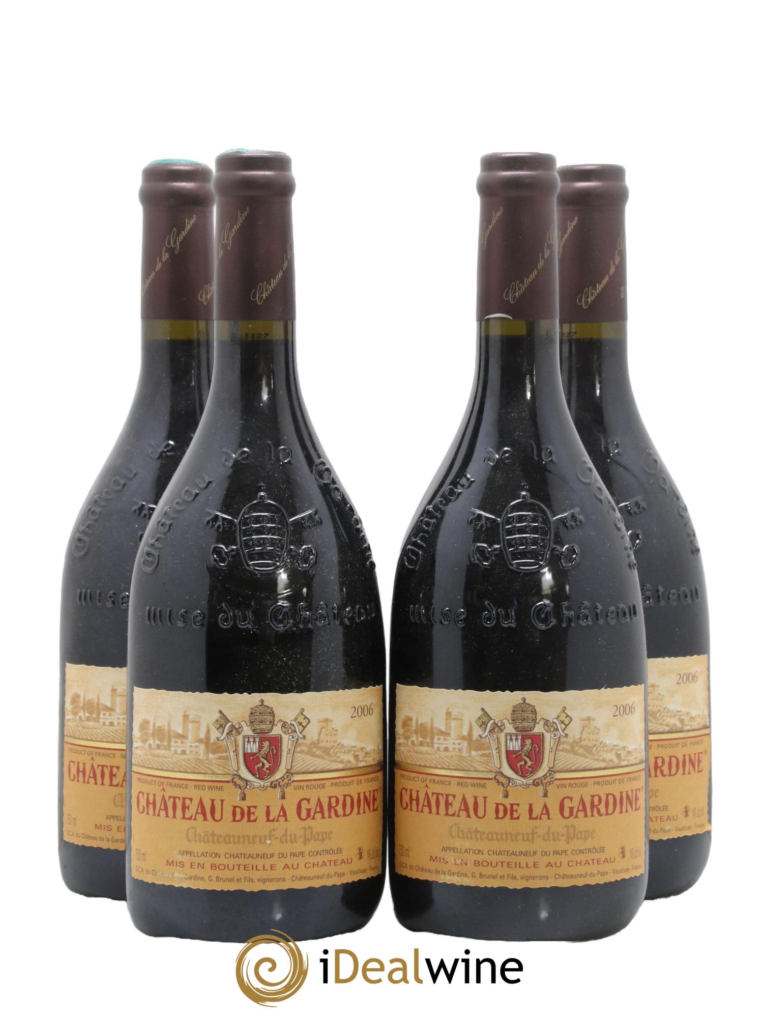 Châteauneuf-du-Pape Château de La Gardine Famille Brunel 2006 - Lot de 4 bouteilles - 0