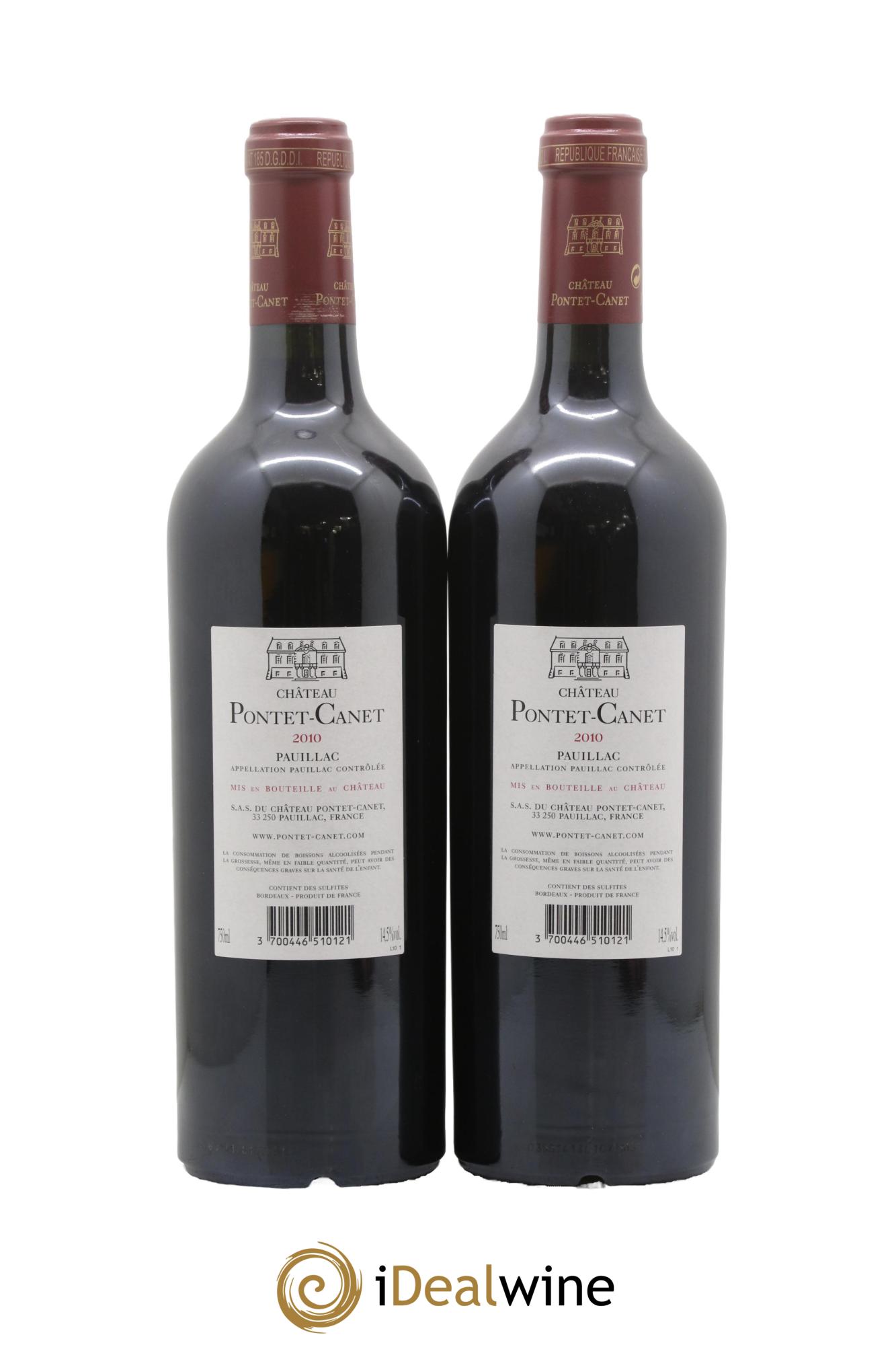 Château Pontet Canet 5ème Grand Cru Classé 2010 - Lot de 2 bouteilles - 1