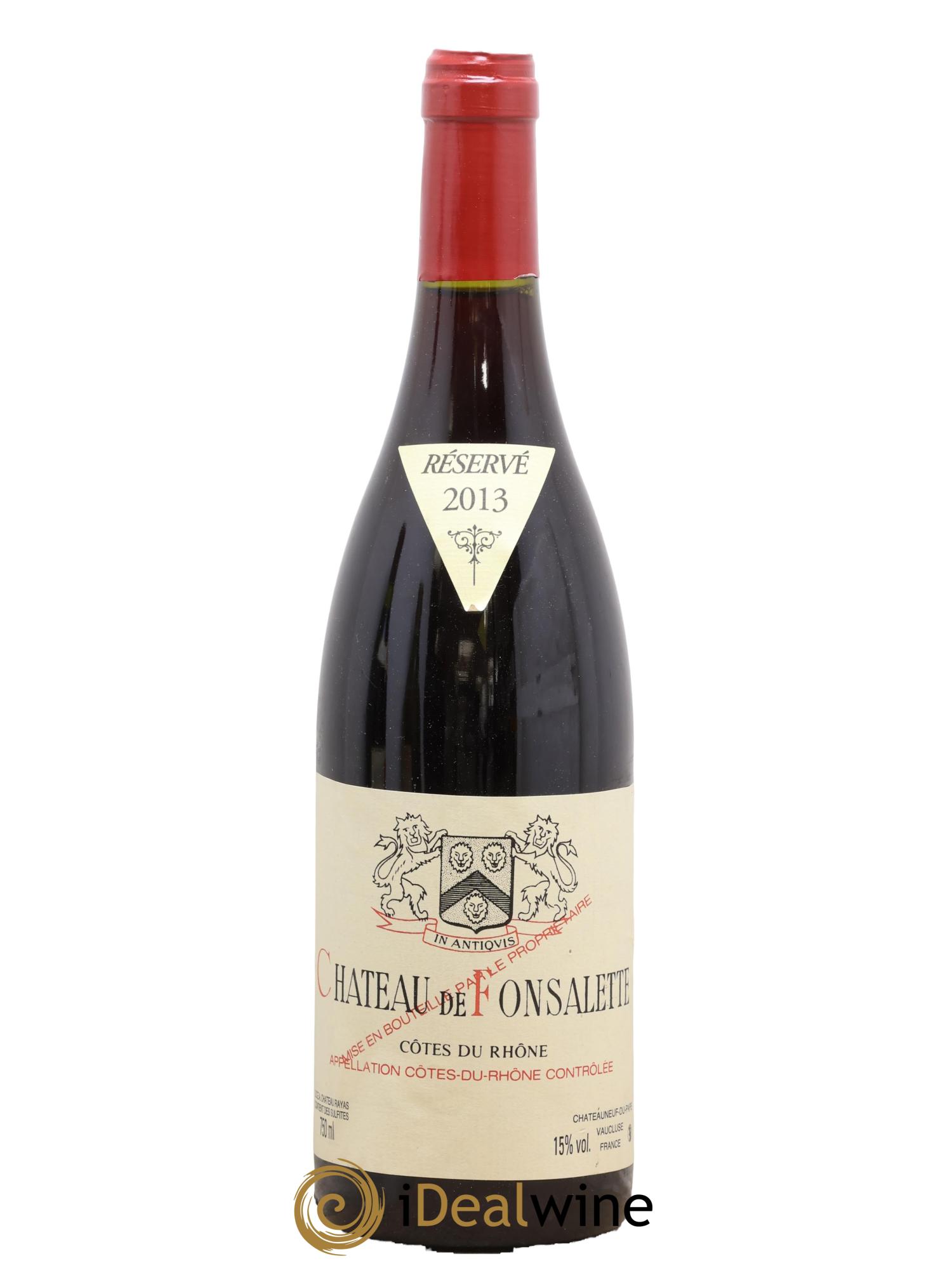 Côtes-du-Rhône Château de Fonsalette Emmanuel Reynaud 2013 - Lot de 1 bouteille - 0