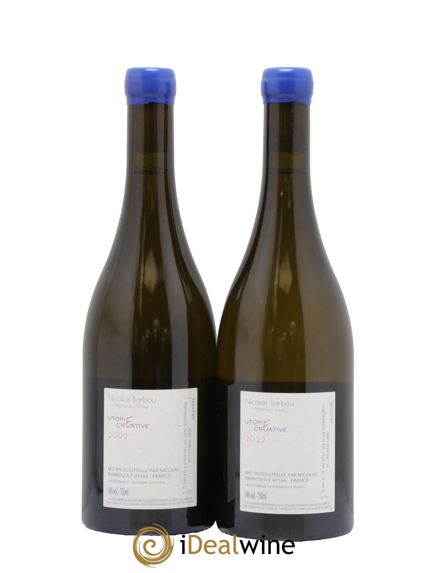 Vin de France Utopie Créative Nicolas Barbou 2022 - Lot de 2 bouteilles - 1
