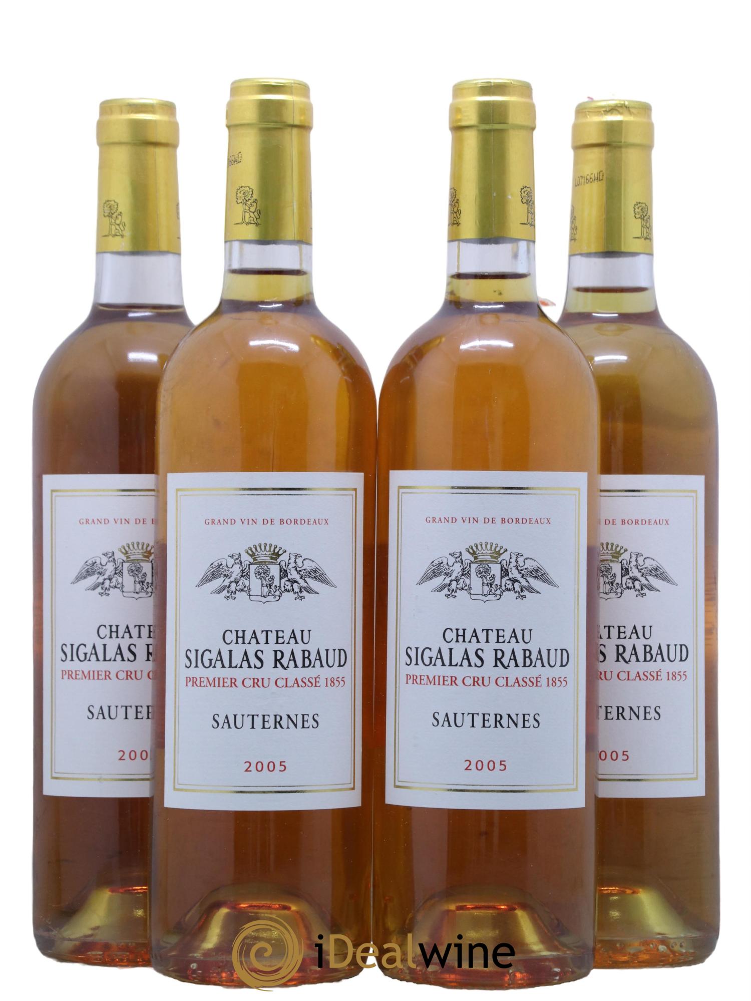 Château Sigalas Rabaud 1er Grand Cru Classé 2005 - Lotto di 4 bottiglie - 0