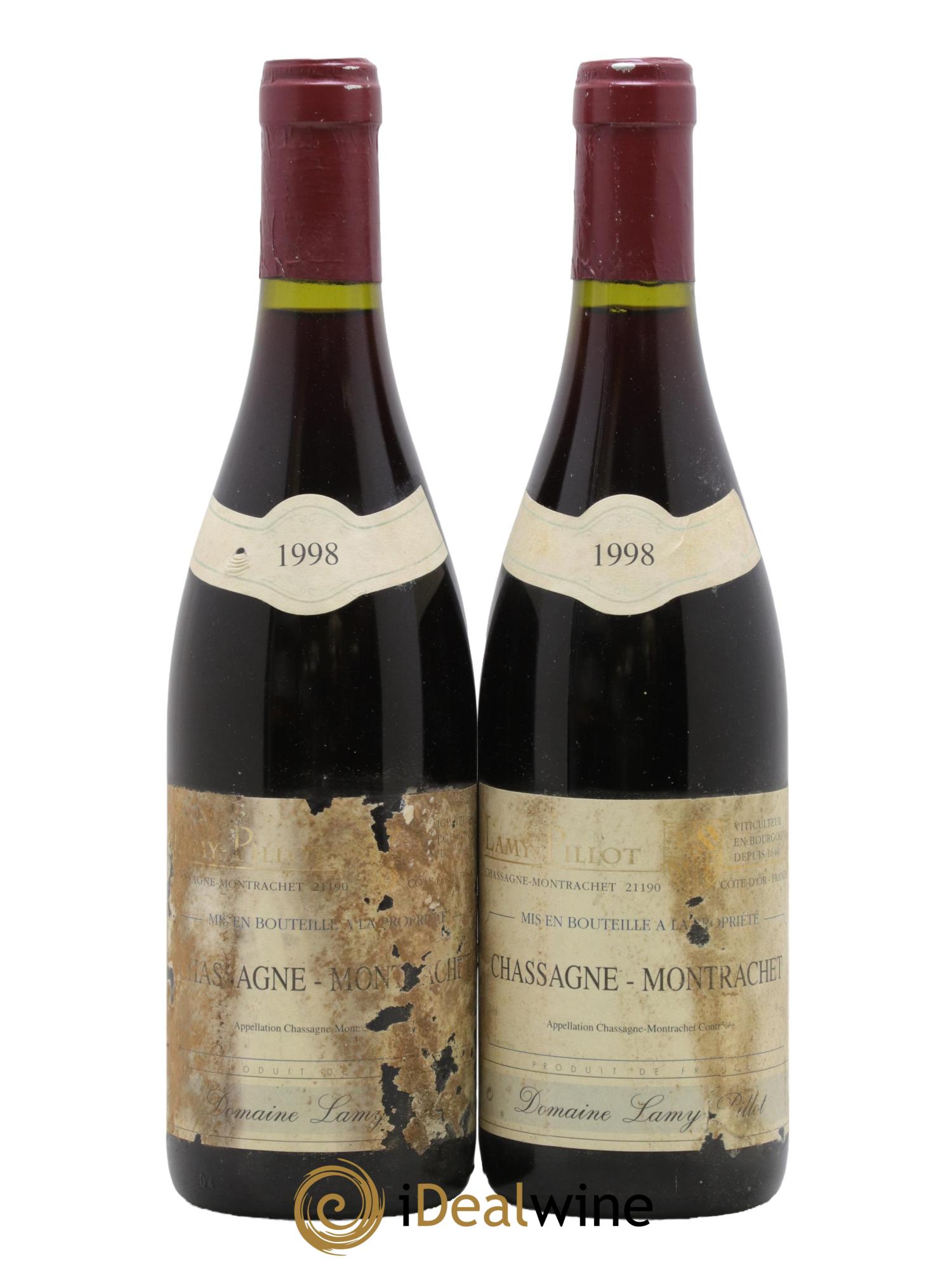 Chassagne-Montrachet Lamy Pillot 1998 - Lot de 2 bouteilles - 0
