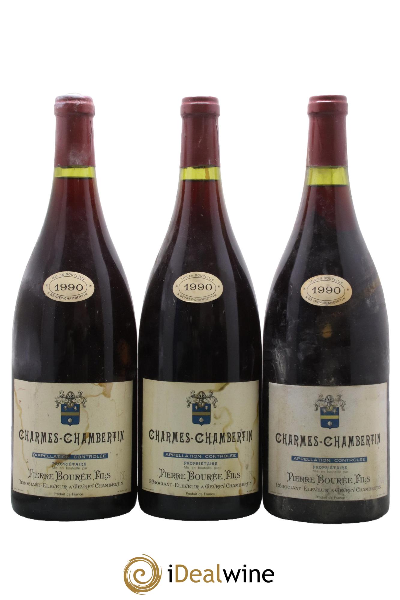 Charmes-Chambertin Grand Cru Pierre Bourée et Fils 1990 - Lot de 3 magnums - 0