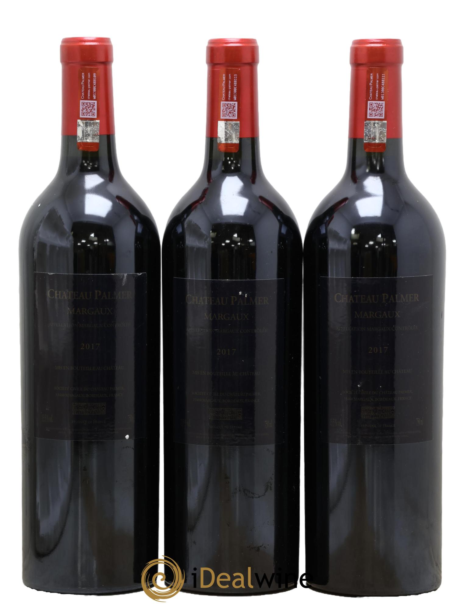 Château Palmer 3ème Grand Cru Classé 2017 - Lot of 3 bottles - 1