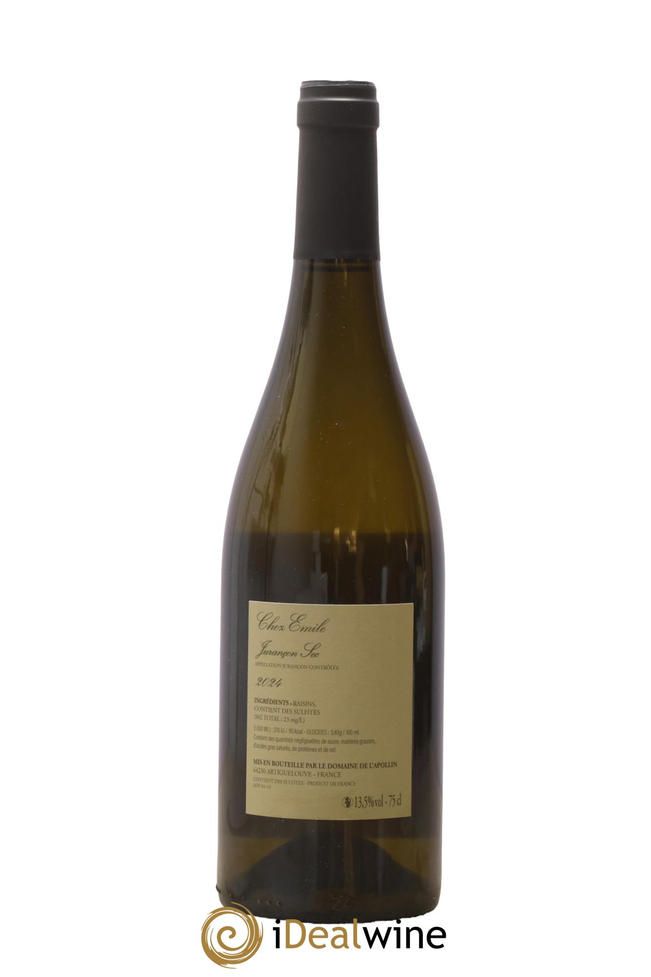 Jurançon Chez Emile Domaine De L'Appolin 2024 - Lotto di 1 bottiglia - 1