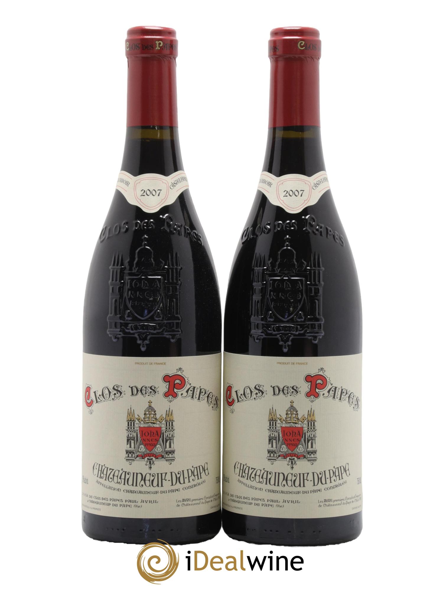 Châteauneuf-du-Pape Clos des Papes - Paul Avril 2007 - Lot de 2 bouteilles - 0