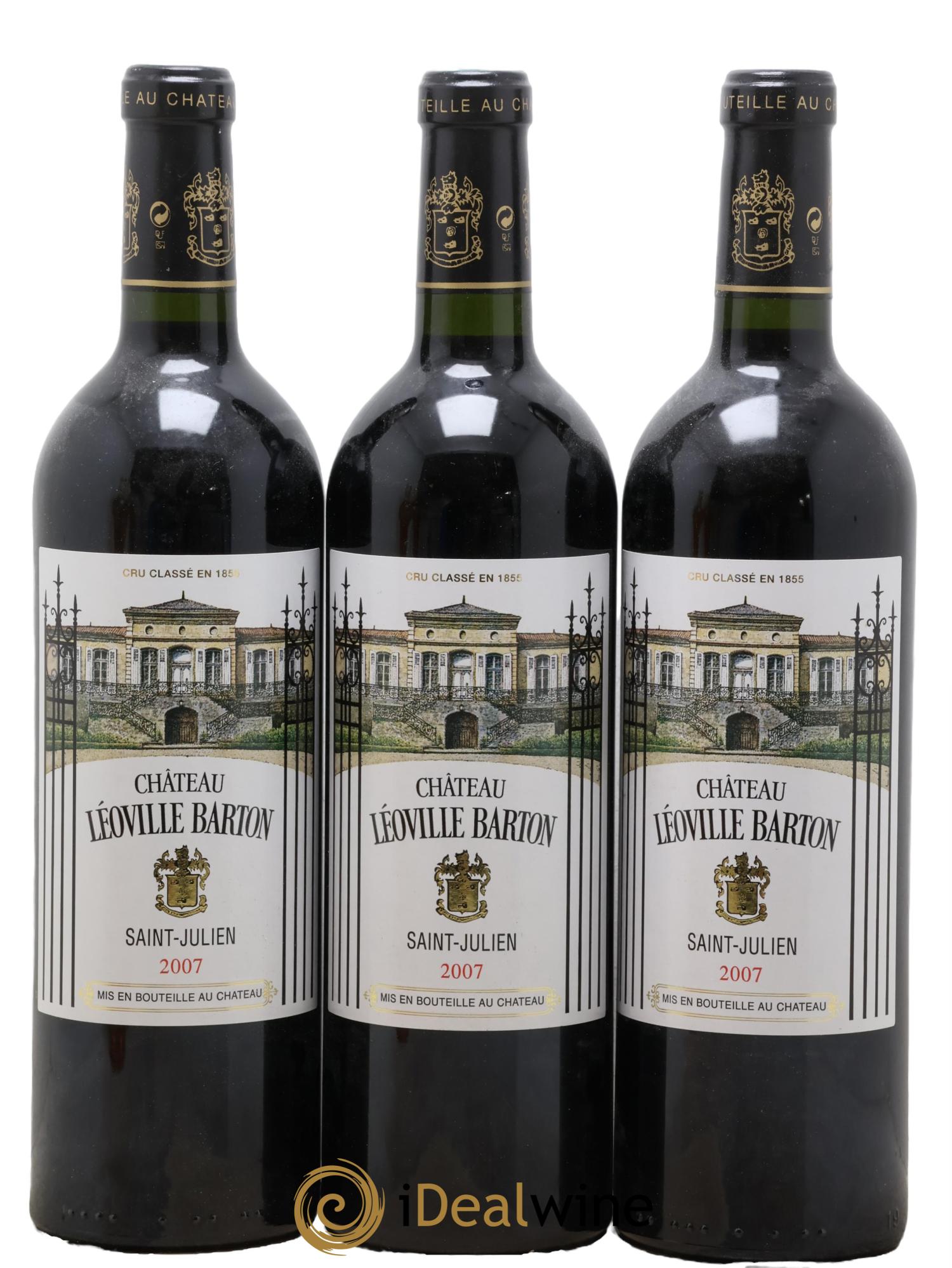 Château Léoville Barton 2ème Grand Cru Classé 2007 - Lot of 3 bottles - 0