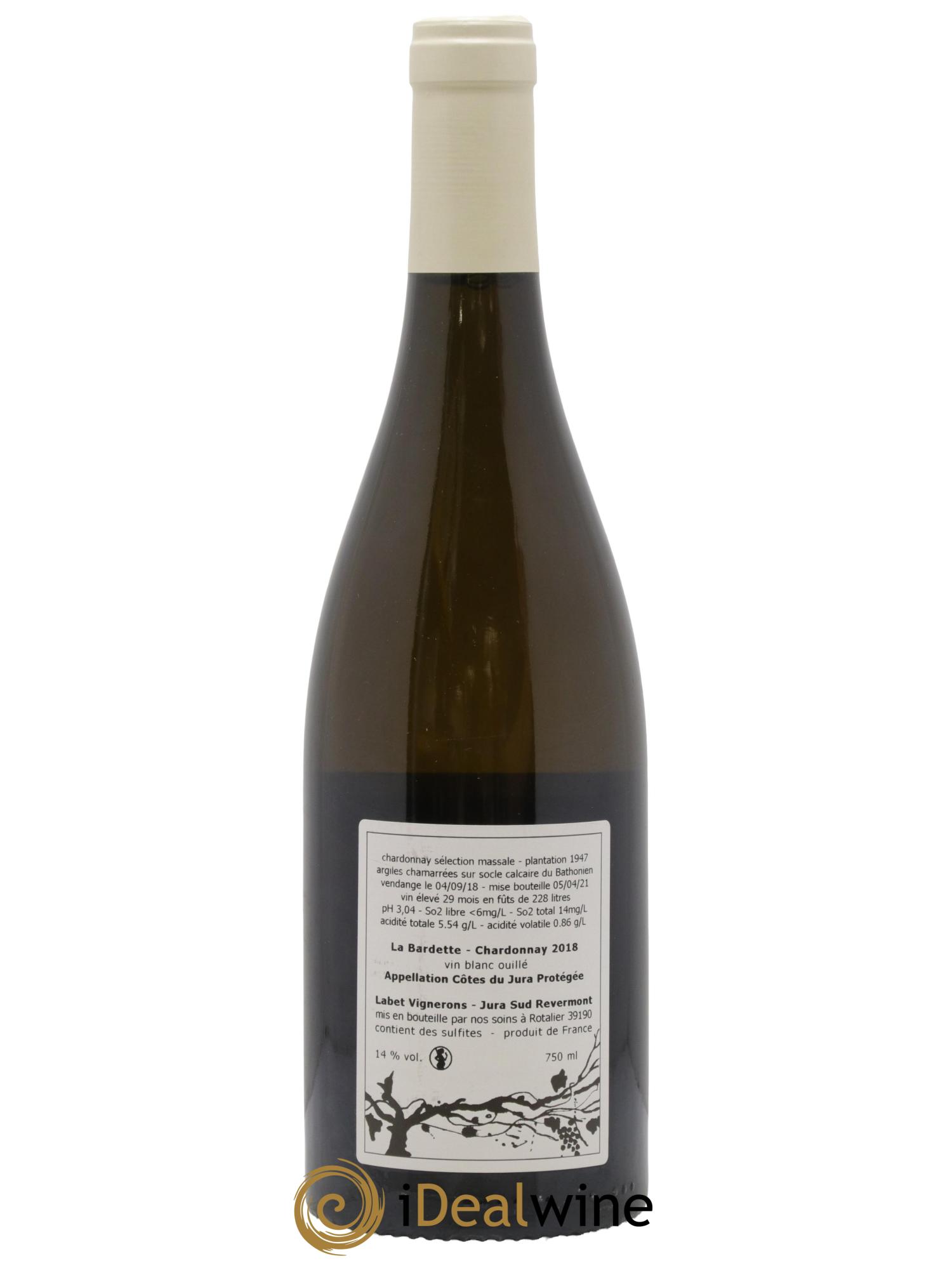 Côtes du Jura Chardonnay La Bardette Romain - Julien - Charline Labet 2018 - Posten von 1 Flasche - 1