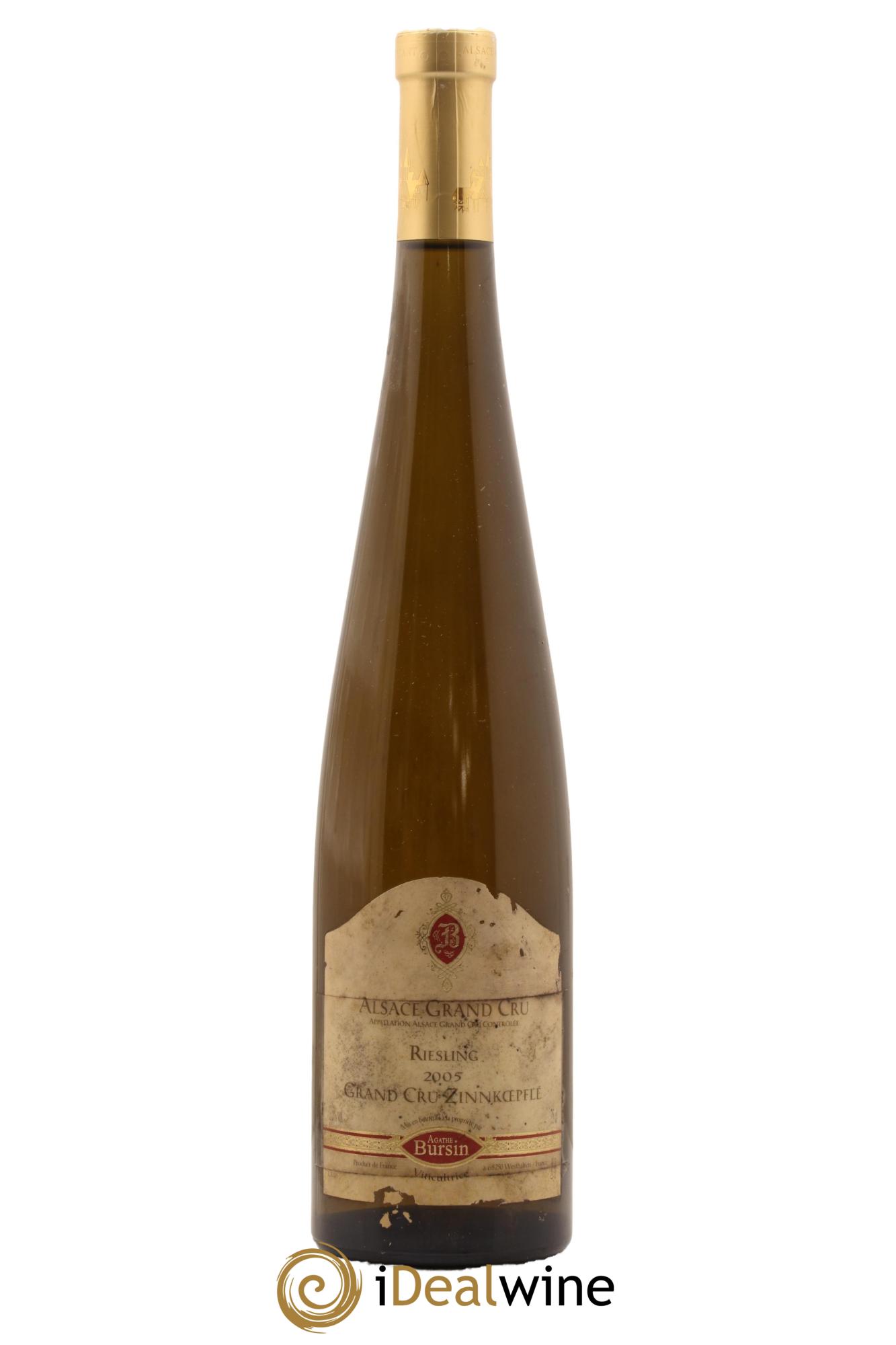 Alsace Riesling Grand Cru Zinnkoepflé Agathe Bursin 2005 - Lot de 1 bouteille - 0