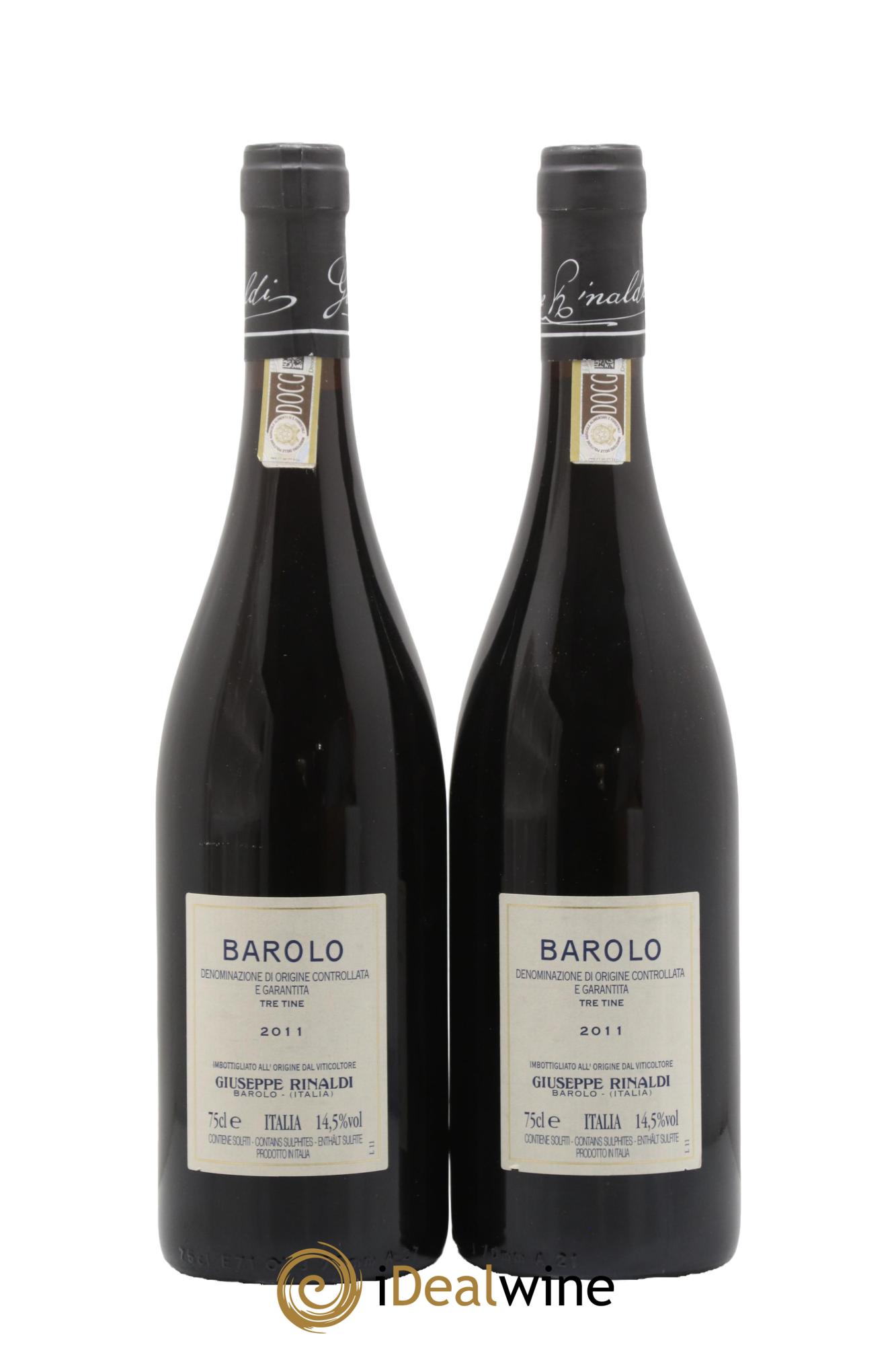 Barolo DOCG Tre Tine Giuseppe Rinaldi 2011 - Lot of 2 bottles - 1