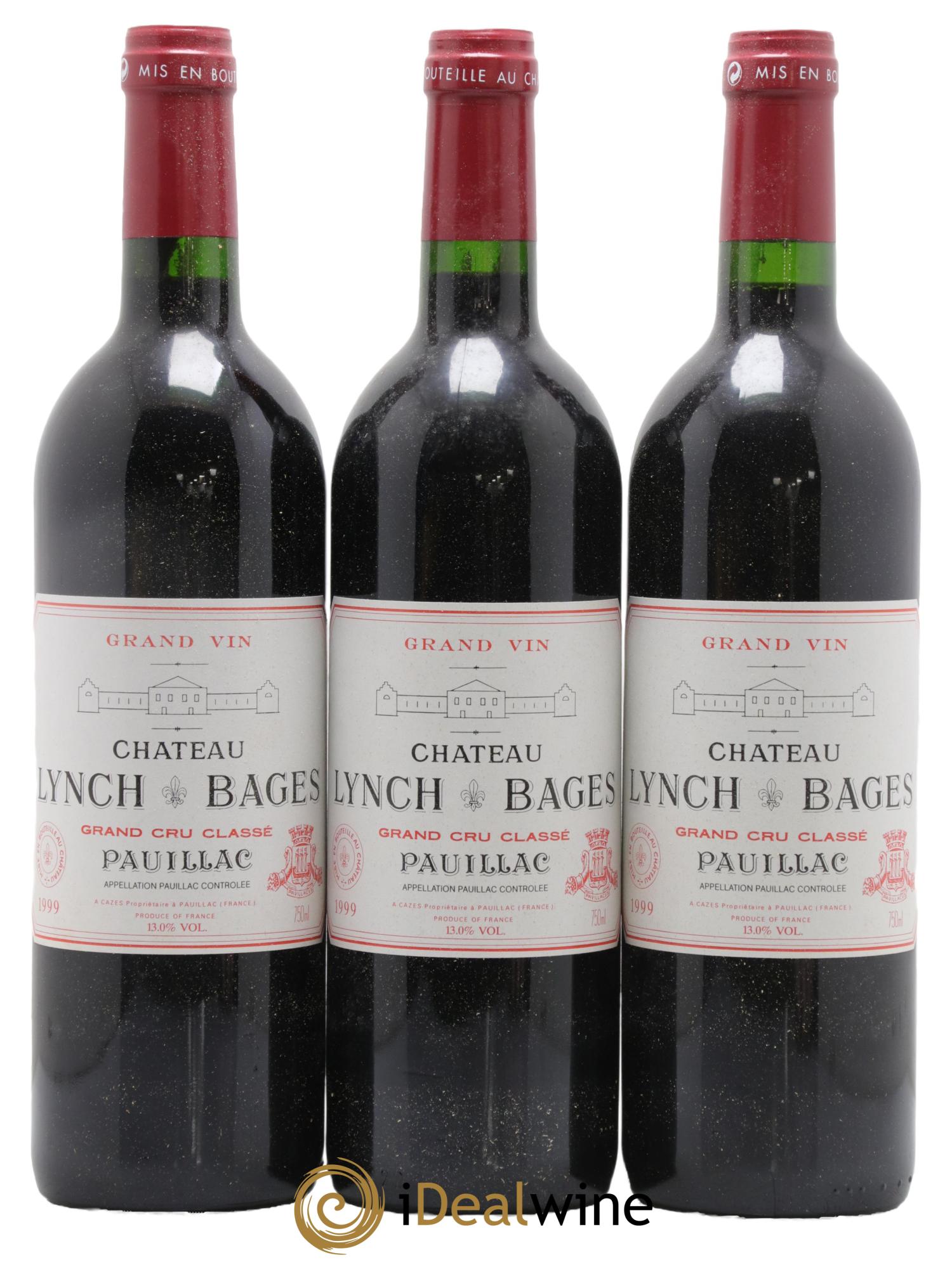 Château Lynch Bages 5ème Grand Cru Classé 1999 - Lot de 3 bouteilles - 0