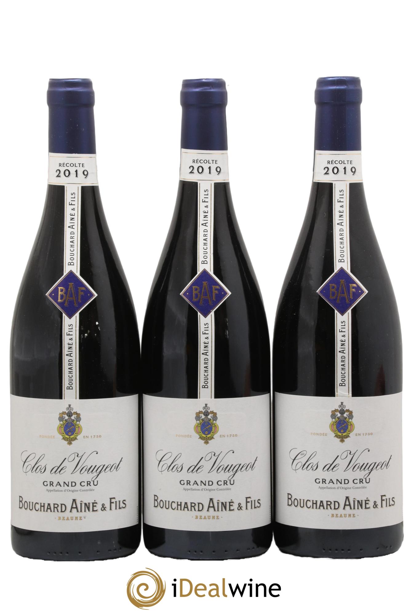 Clos de Vougeot Grand Cru Bouchard Ainé & Fils 2019 - Lot de 3 bouteilles - 0
