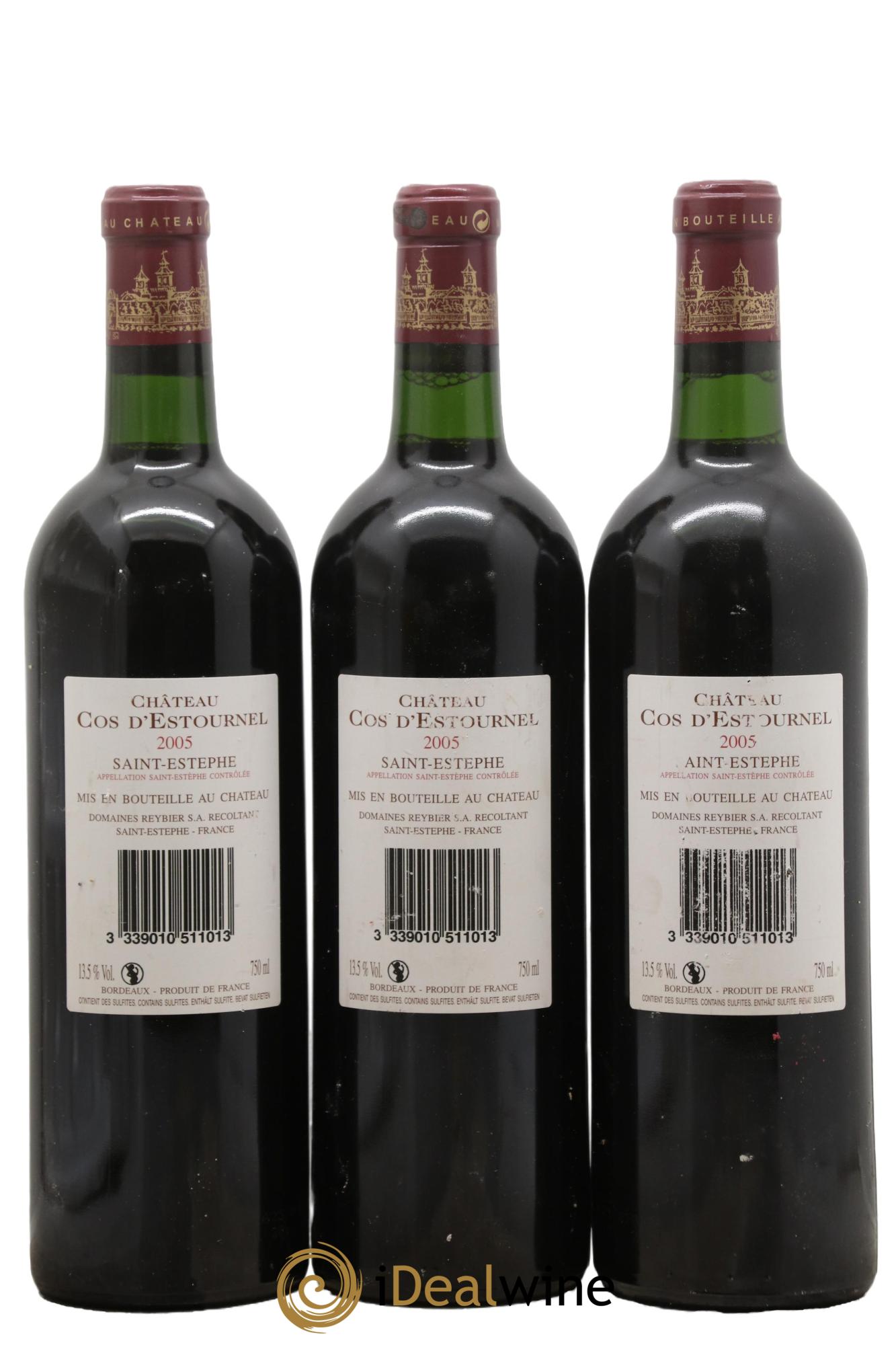 Cos d'Estournel 2ème Grand Cru Classé 2005 - Lot de 3 bouteilles - 1