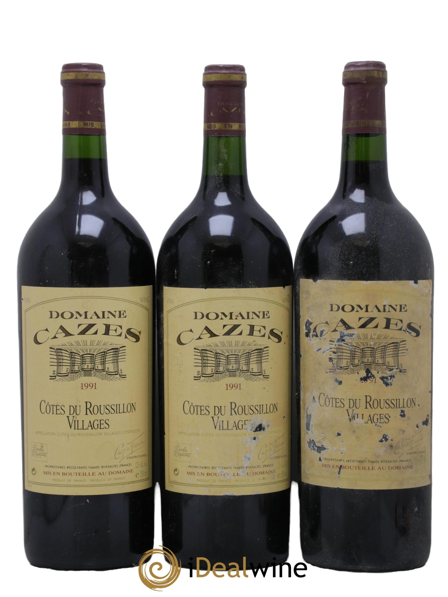 Côtes du Roussillon Village Domaine Cazes 1991 - Lot de 3 magnums - 0