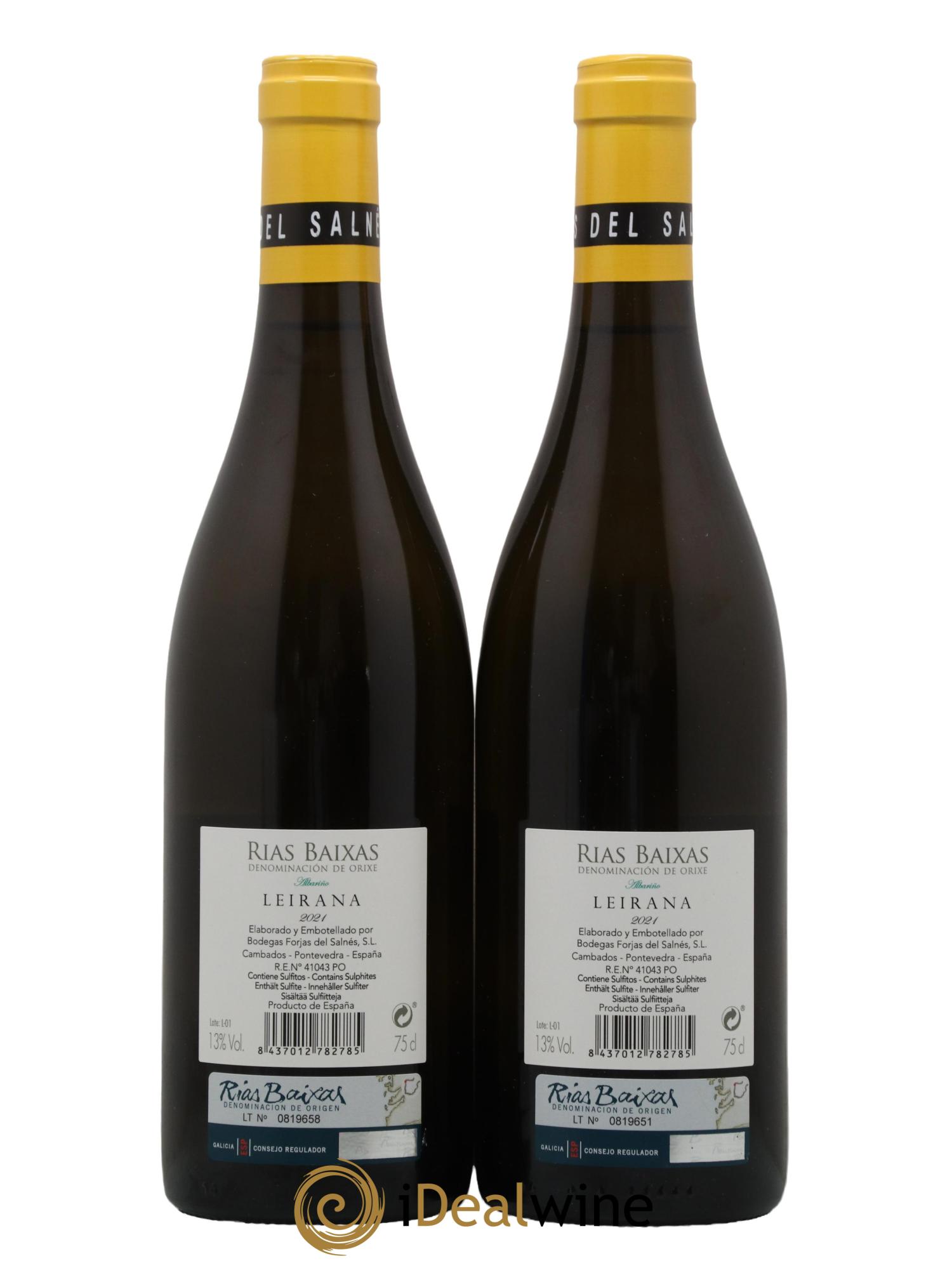 Rias Baixas Albarino Leirana Forjas Del Salnes 2021 - Lot of 2 bottles - 1