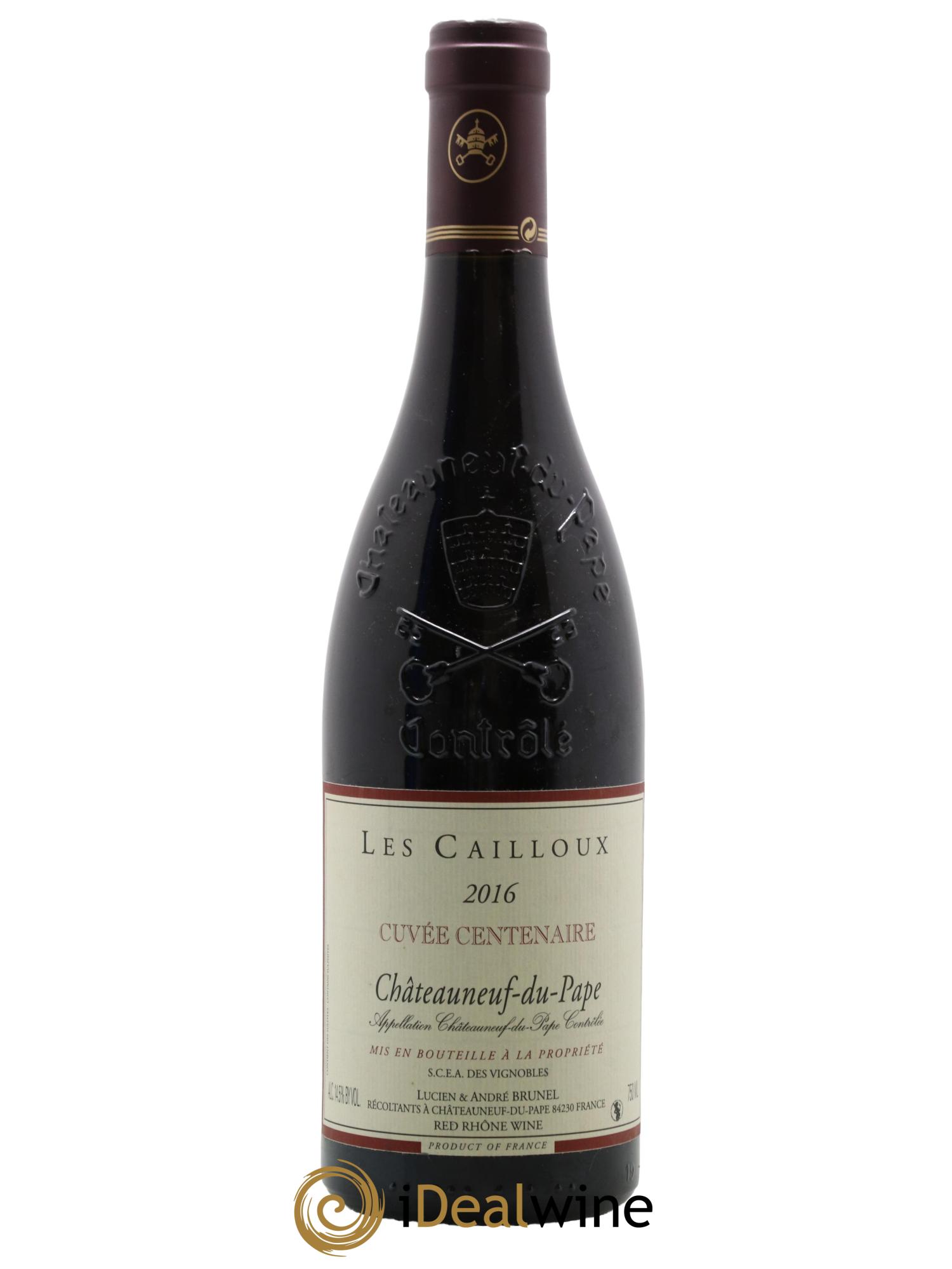 Châteauneuf-du-Pape Les Cailloux Cuvée Centenaire André Brunel 2016 - Lot de 1 bouteille - 0