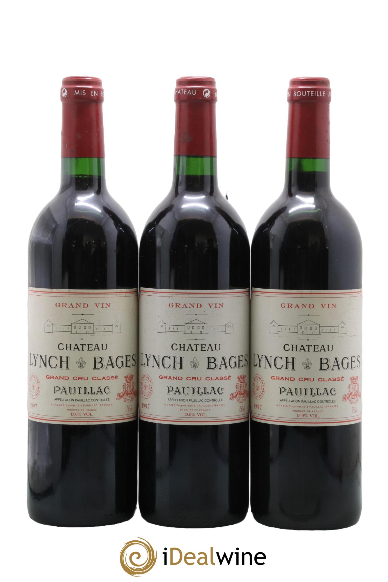 Château Lynch Bages 5ème Grand Cru Classé 1997 - Lot de 3 bouteilles - 0