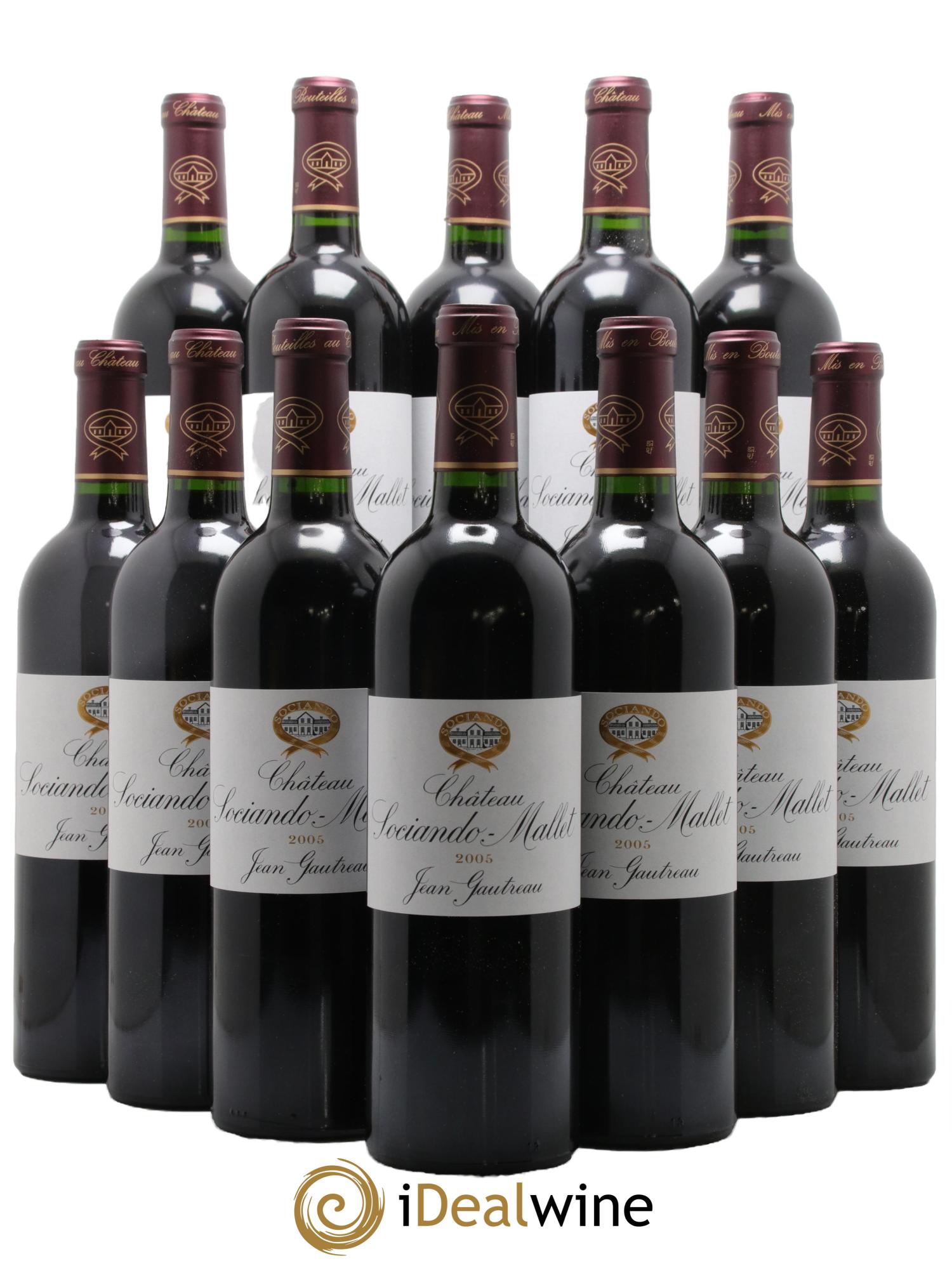 Château Sociando Mallet 2005 - Lot de 12 bouteilles - 0