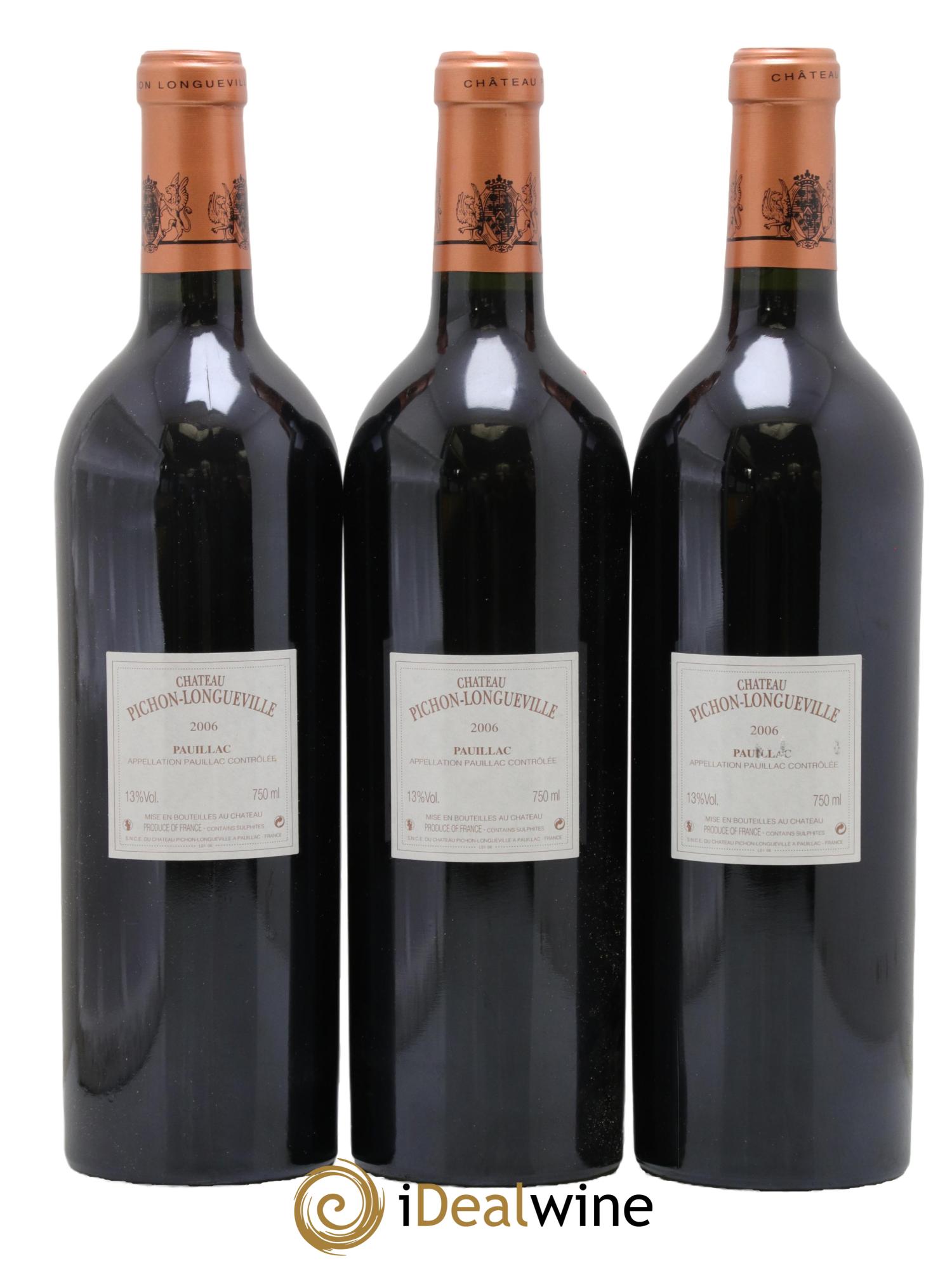 Pichon Longueville Baron 2ème Grand Cru Classé 2006 - Lot of 3 bottles - 1