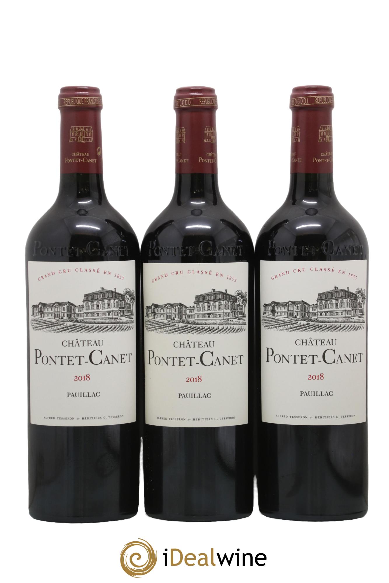 Château Pontet Canet 5ème Grand Cru Classé 2018 - Lotto di 3 bottiglie - 0