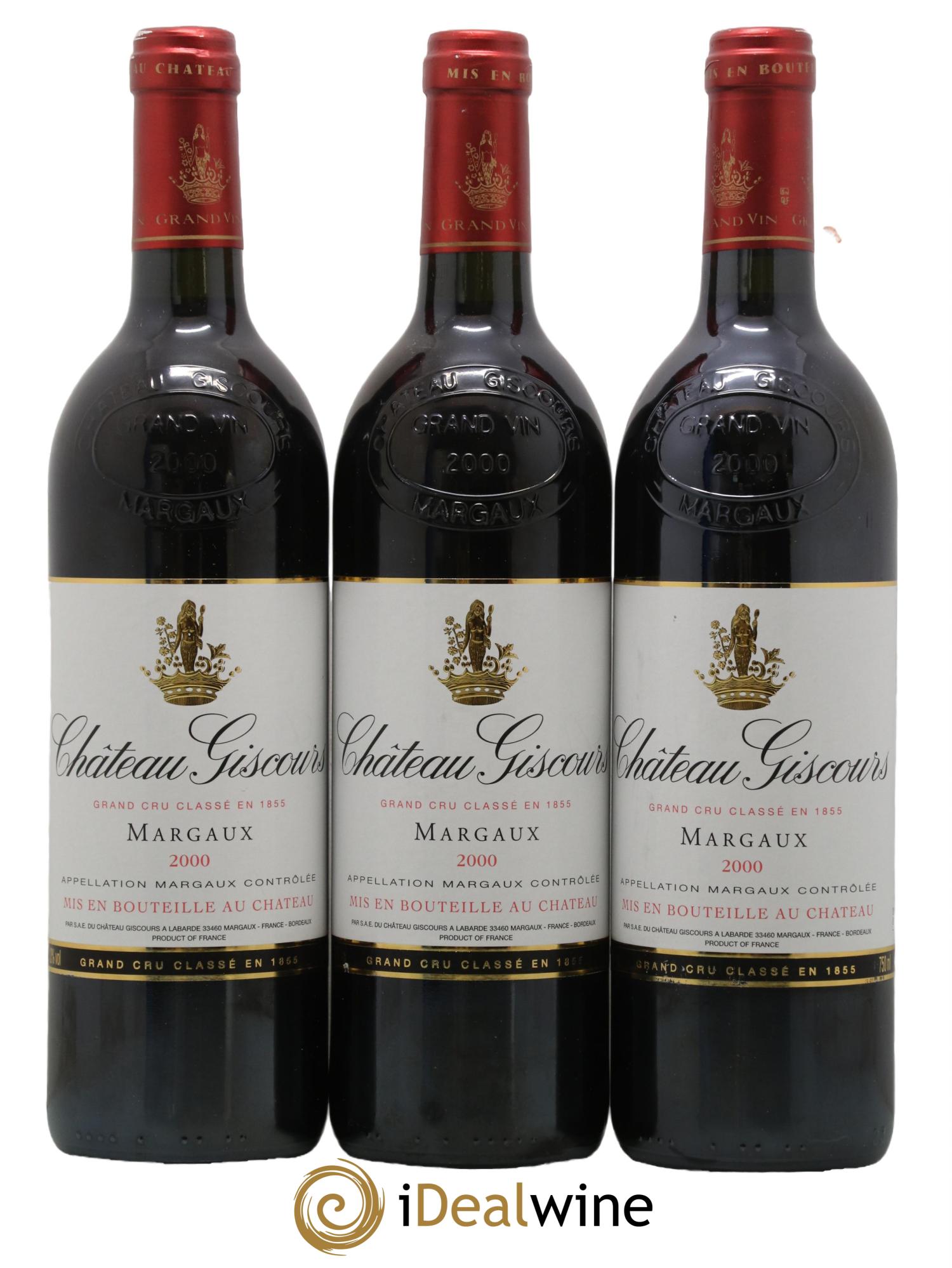 Château Giscours 3ème Grand Cru Classé 2000 - Lot de 3 bouteilles - 0