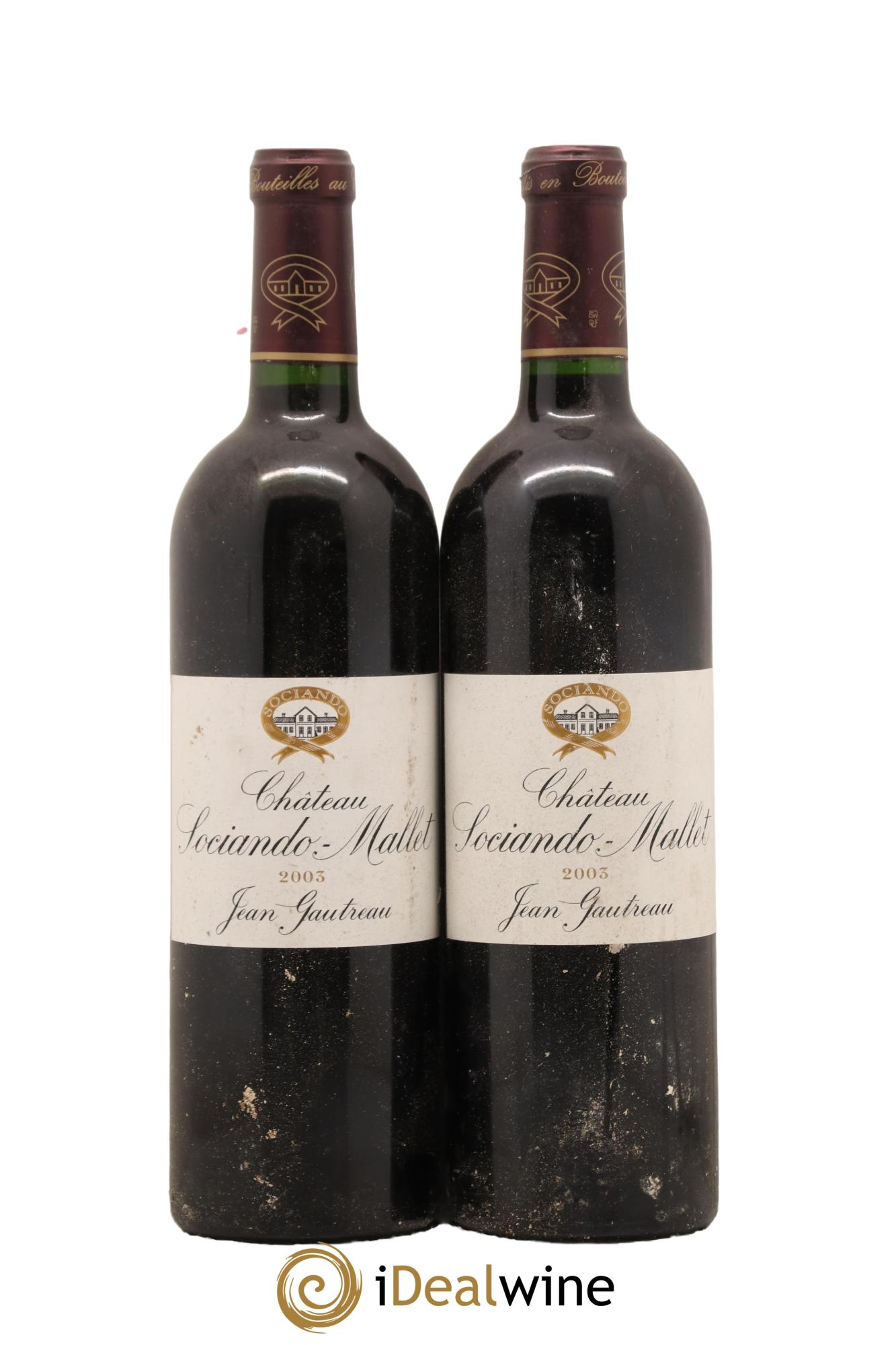 Château Sociando Mallet 2003 - Lot de 2 bouteilles - 0