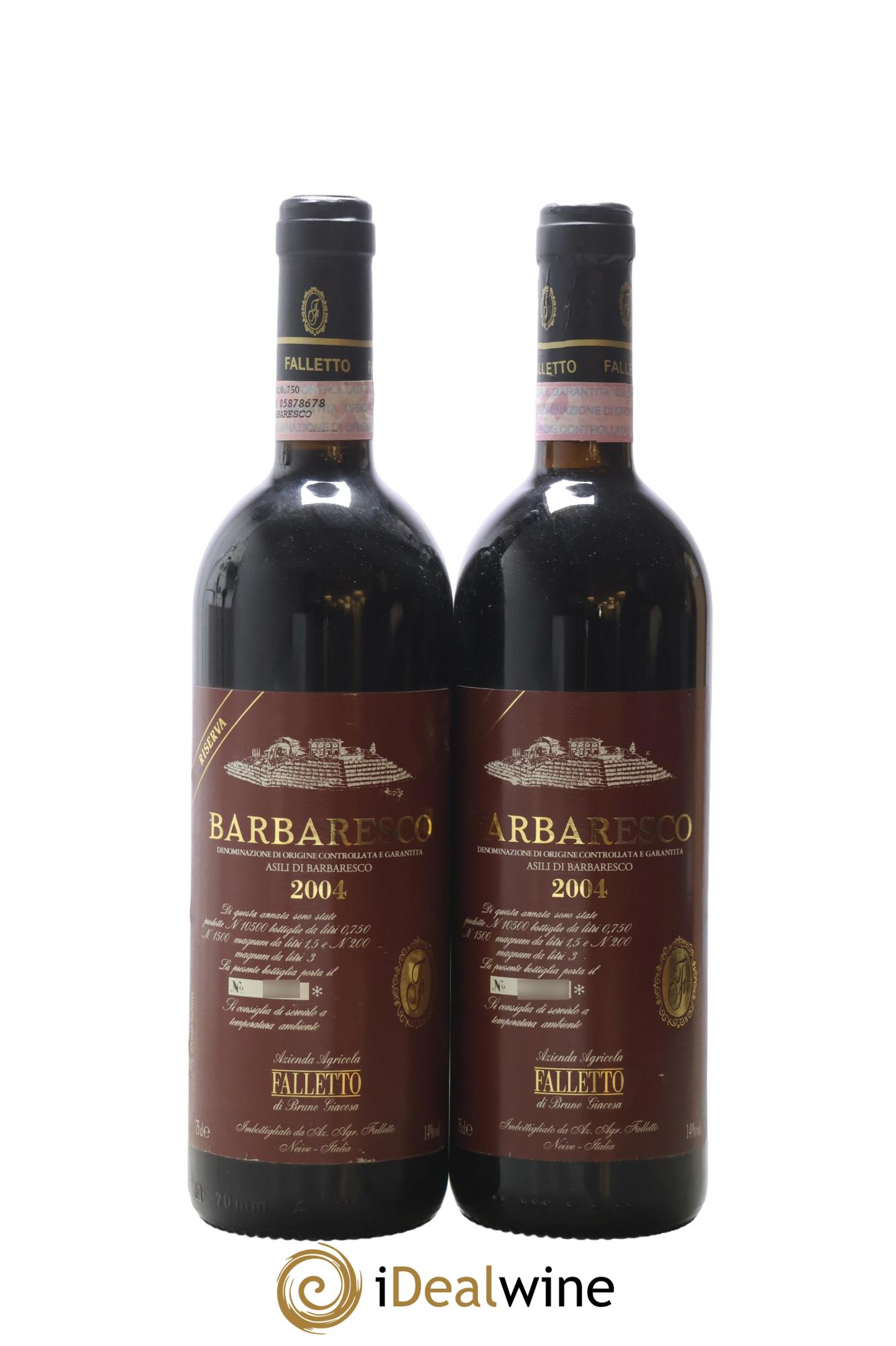 Barbaresco DOCG Asili Riserva Falletto - Bruno Giacosa 2004 - Lotto di 2 bottiglie - 0