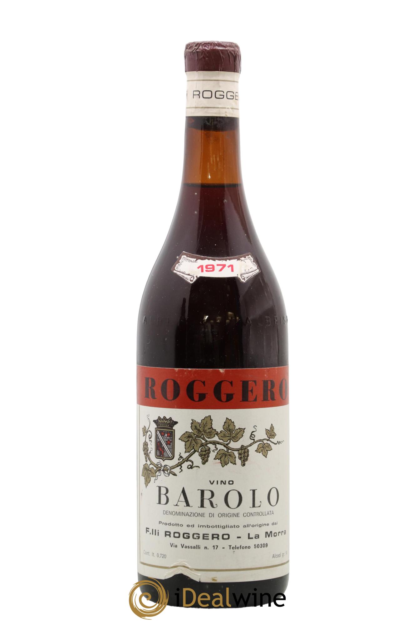 Barolo Roggero 1971 - Lot de 1 bouteille - 0