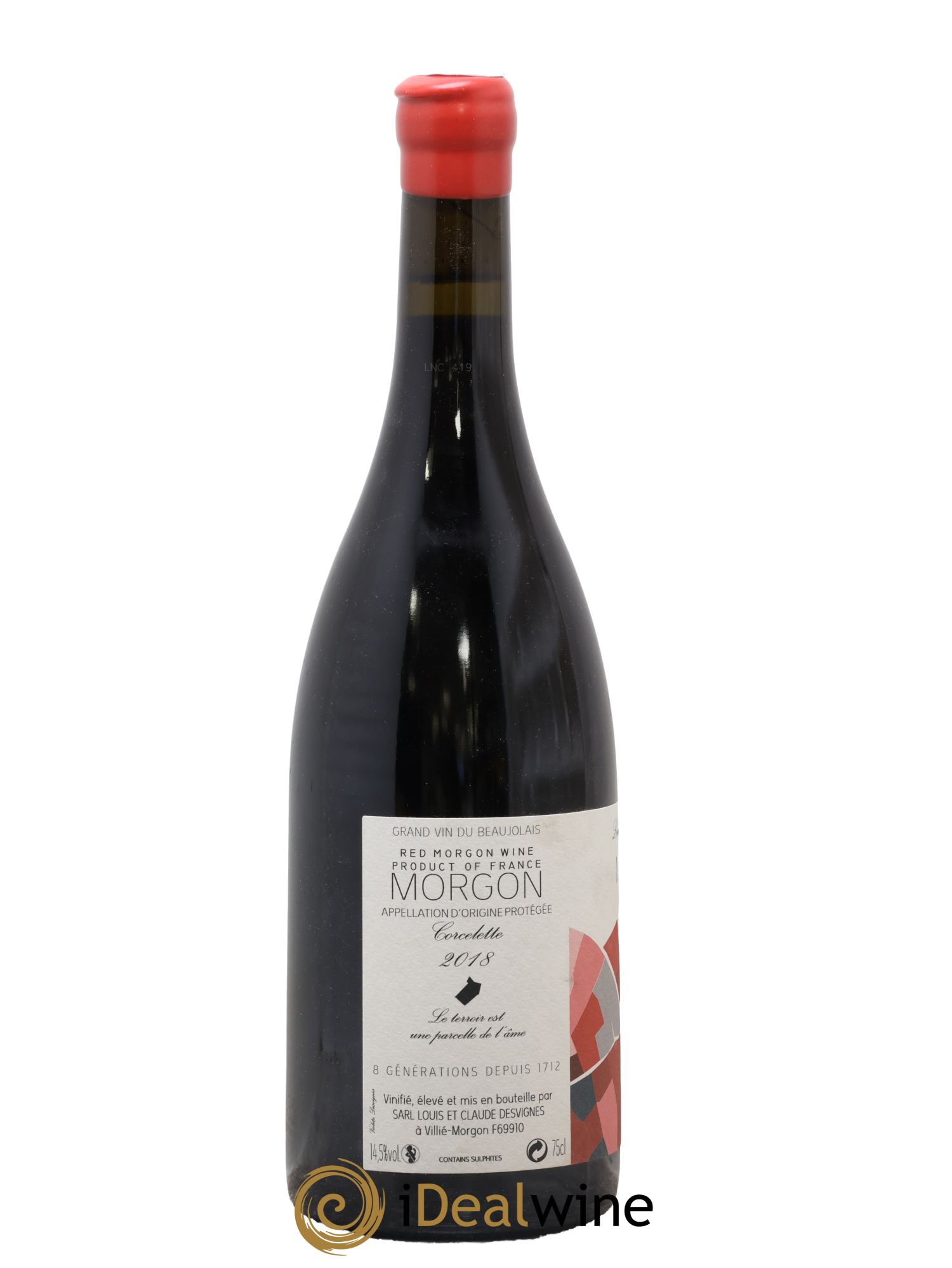 Morgon Corcelette Louis-Claude Desvignes 2018 - Lot de 1 bouteille - 1