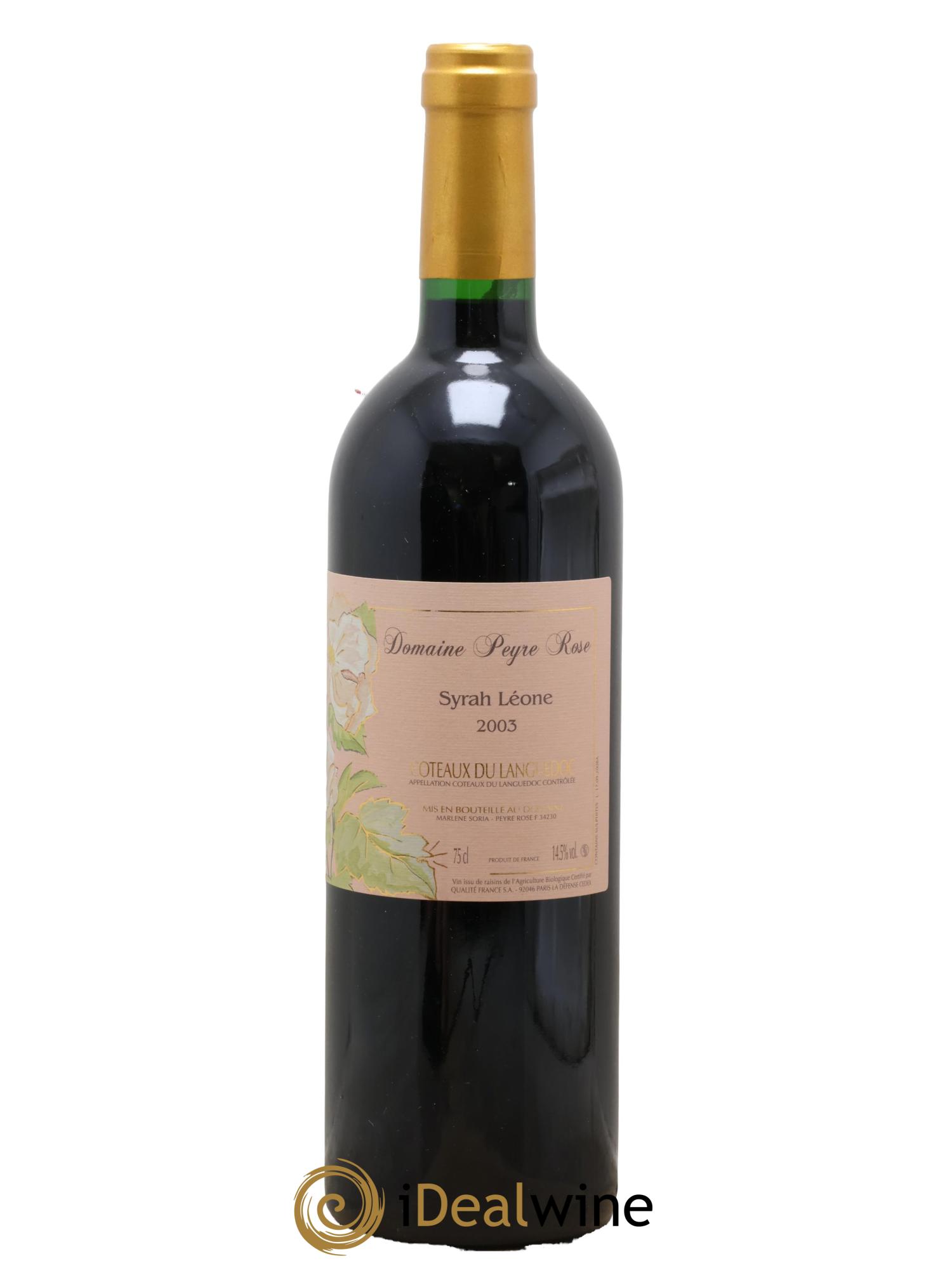 Coteaux du Languedoc Domaine Peyre Rose Belle Léone (anciennement Syrah Léone) Marlène Soria 2003 - Posten von 1 Flasche - 0