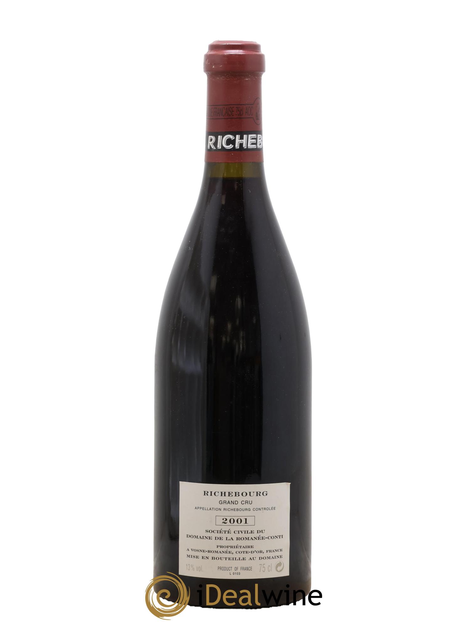 Richebourg Grand Cru Domaine de la Romanée-Conti 2001 - Lot of 1 bottle - 1