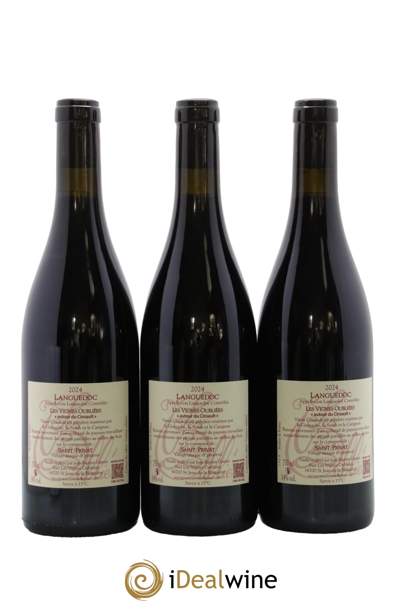Languedoc Les Vignes Oubliées Autour du Cinsault Jean-Baptiste Granier 2024 - Lot de 3 bouteilles - 1