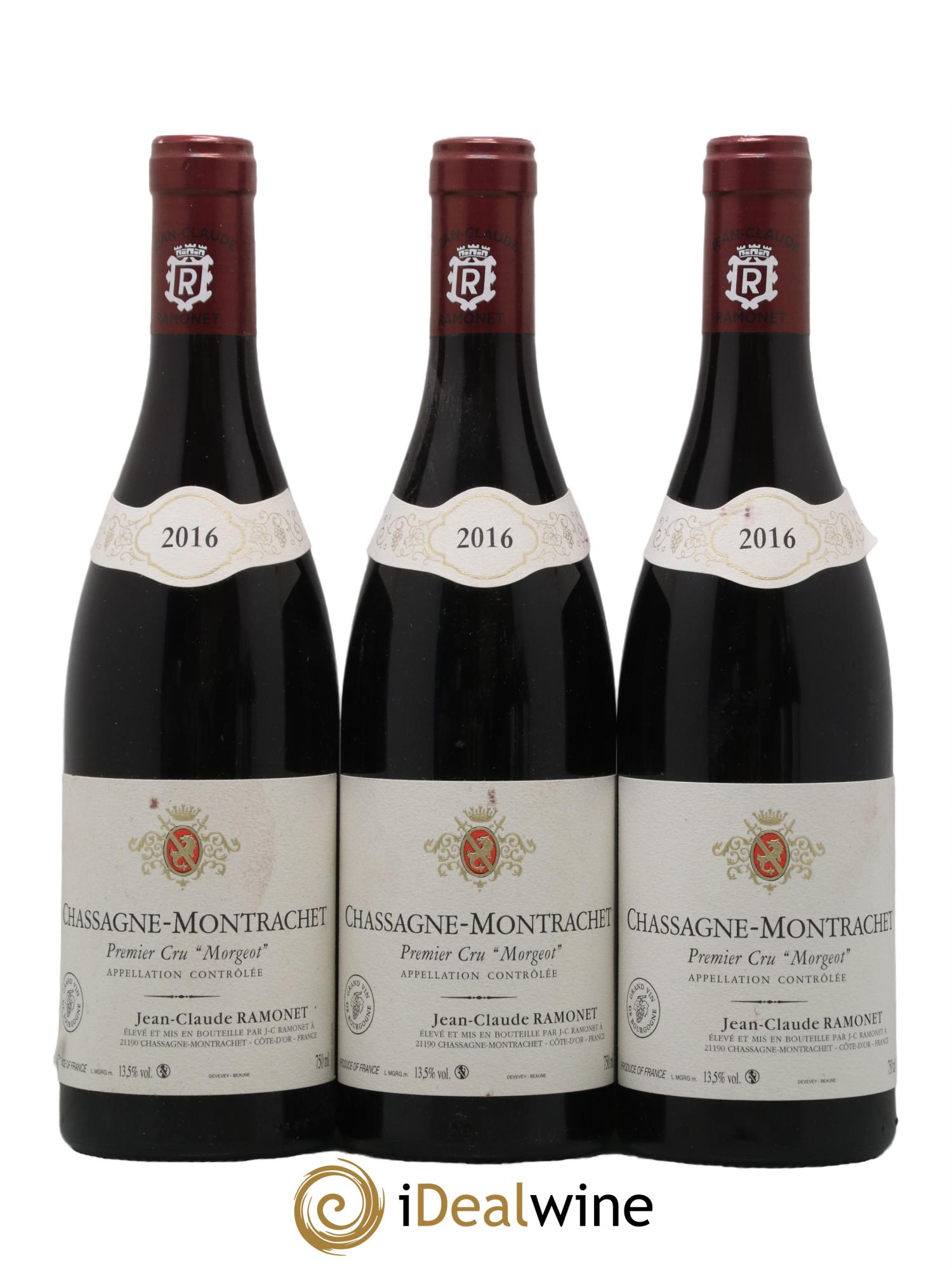 Chassagne-Montrachet 1er Cru Morgeot Ramonet (Domaine) 2016 - Lot de 3 bouteilles - 0