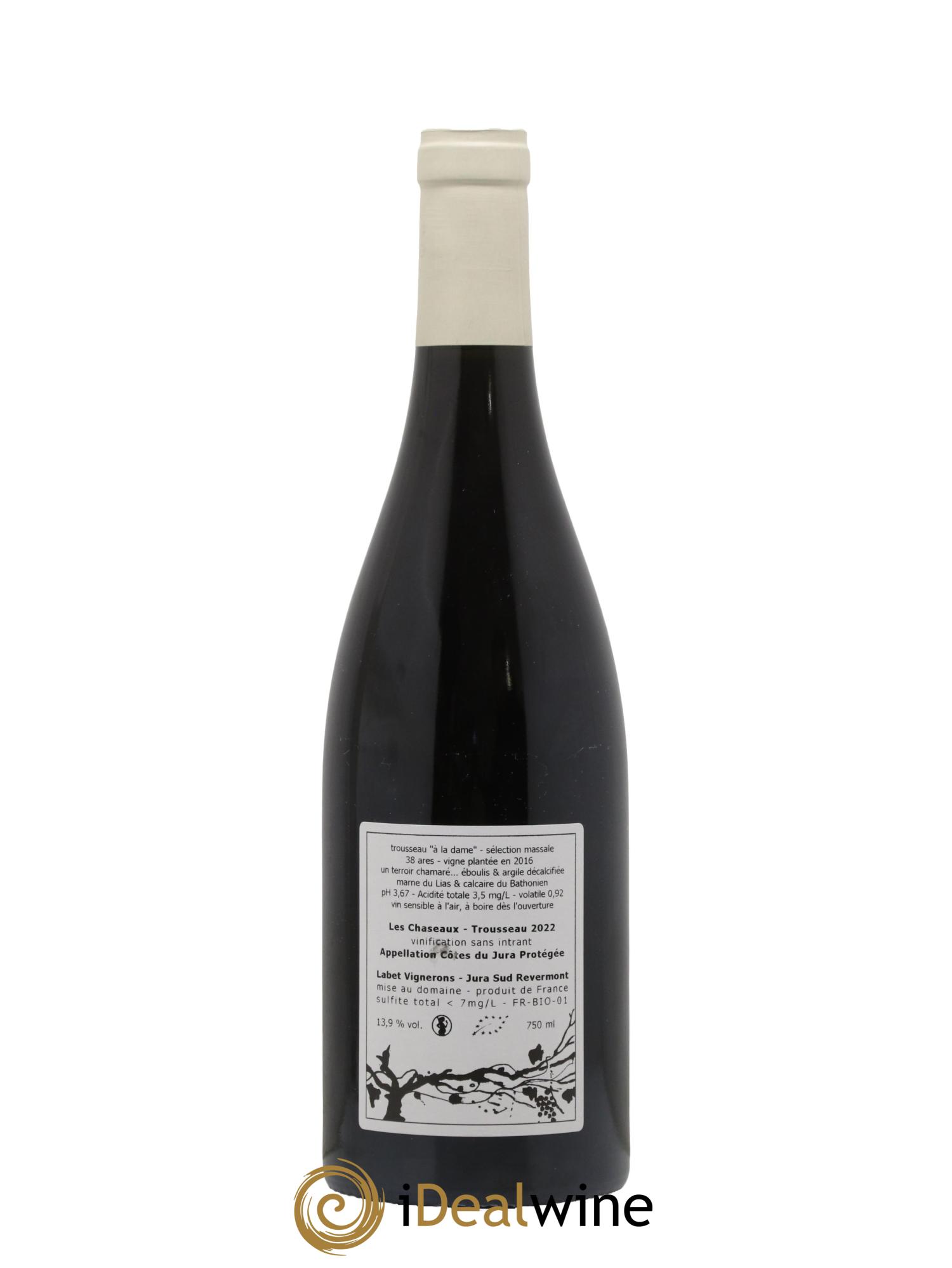 Côtes du Jura Trousseau Les Chaseaux Romain - Julien - Charline Labet 2022 - Lot de 1 bouteille - 1