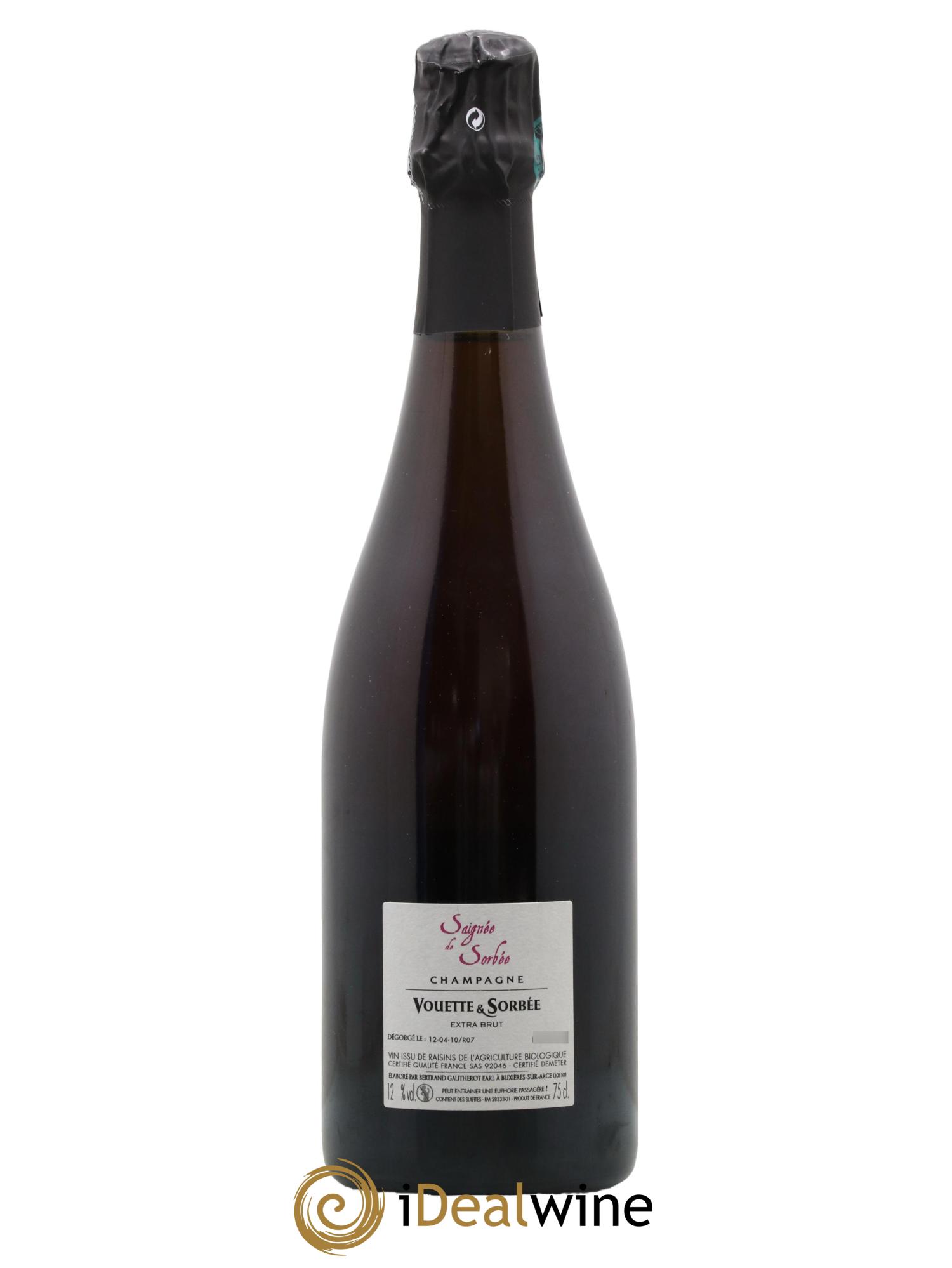 Saignée de Sorbée Extra-Brut Vouette et Sorbée 2007 - Lot de 1 bouteille - 1