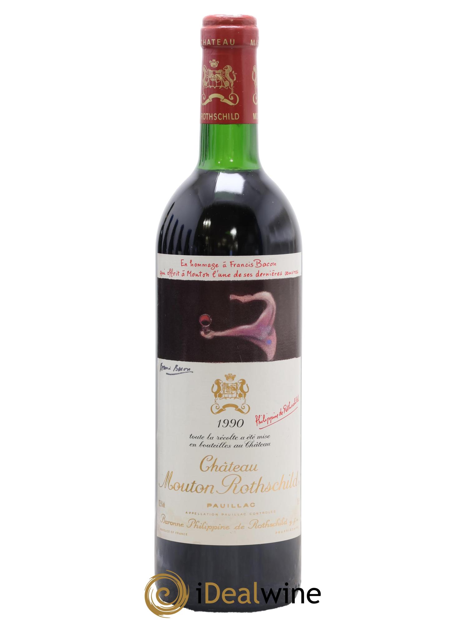 Château Mouton Rothschild 1er Grand Cru Classé 1990 - Lot de 1 bouteille - 0