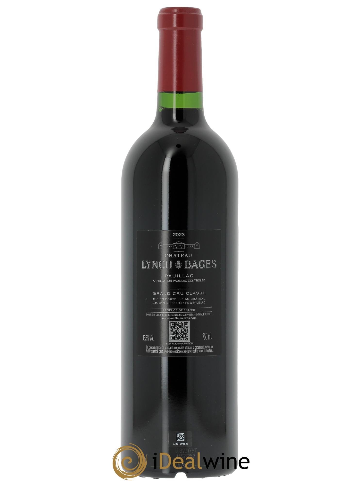 Château Lynch Bages 5ème Grand Cru Classé (CBO à partir de 6 bts) 2023 - Lot de 1 bouteille - 1