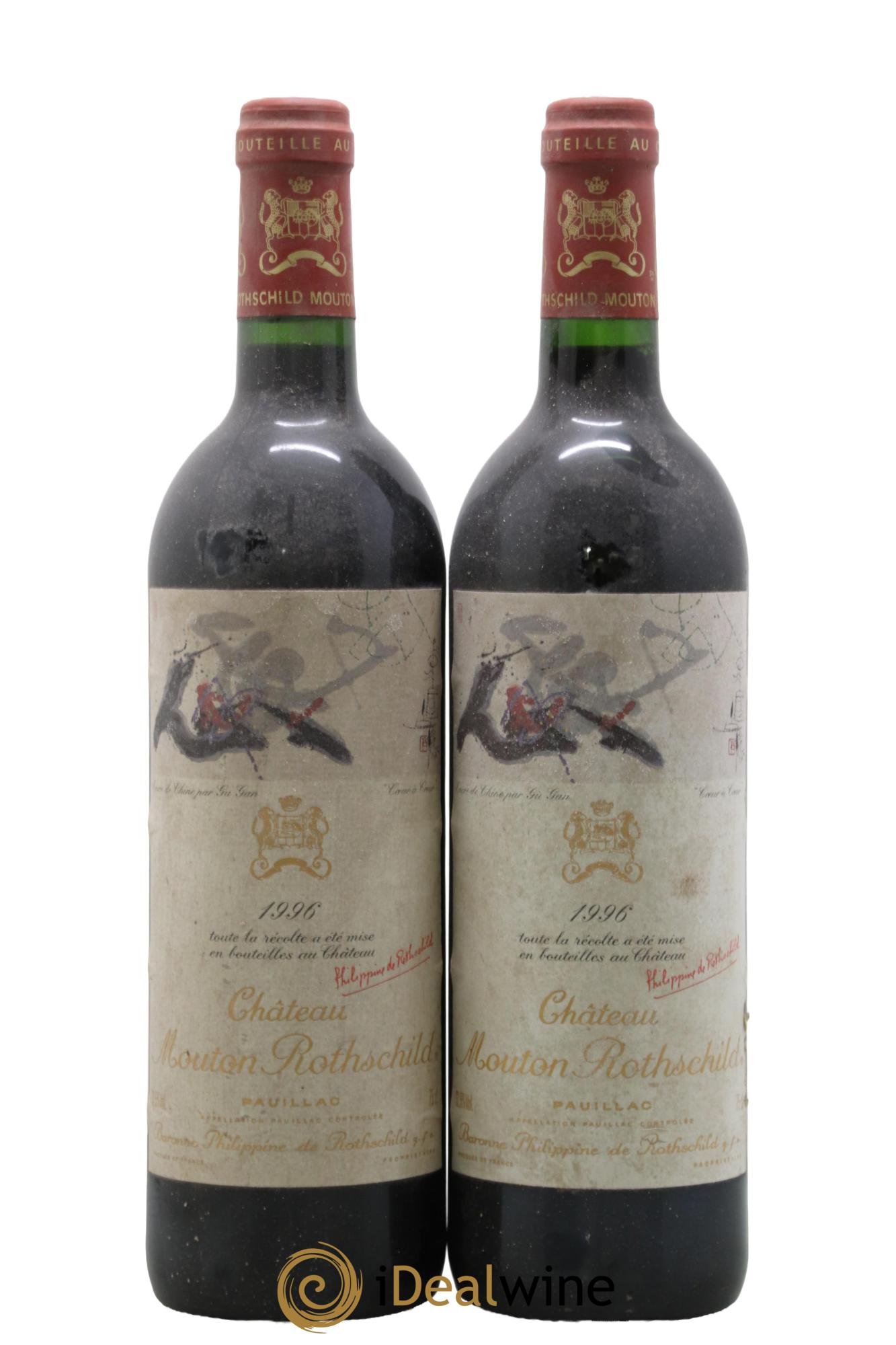 Château Mouton Rothschild 1er Grand Cru Classé 1996 - Lot de 2 bouteilles - 0