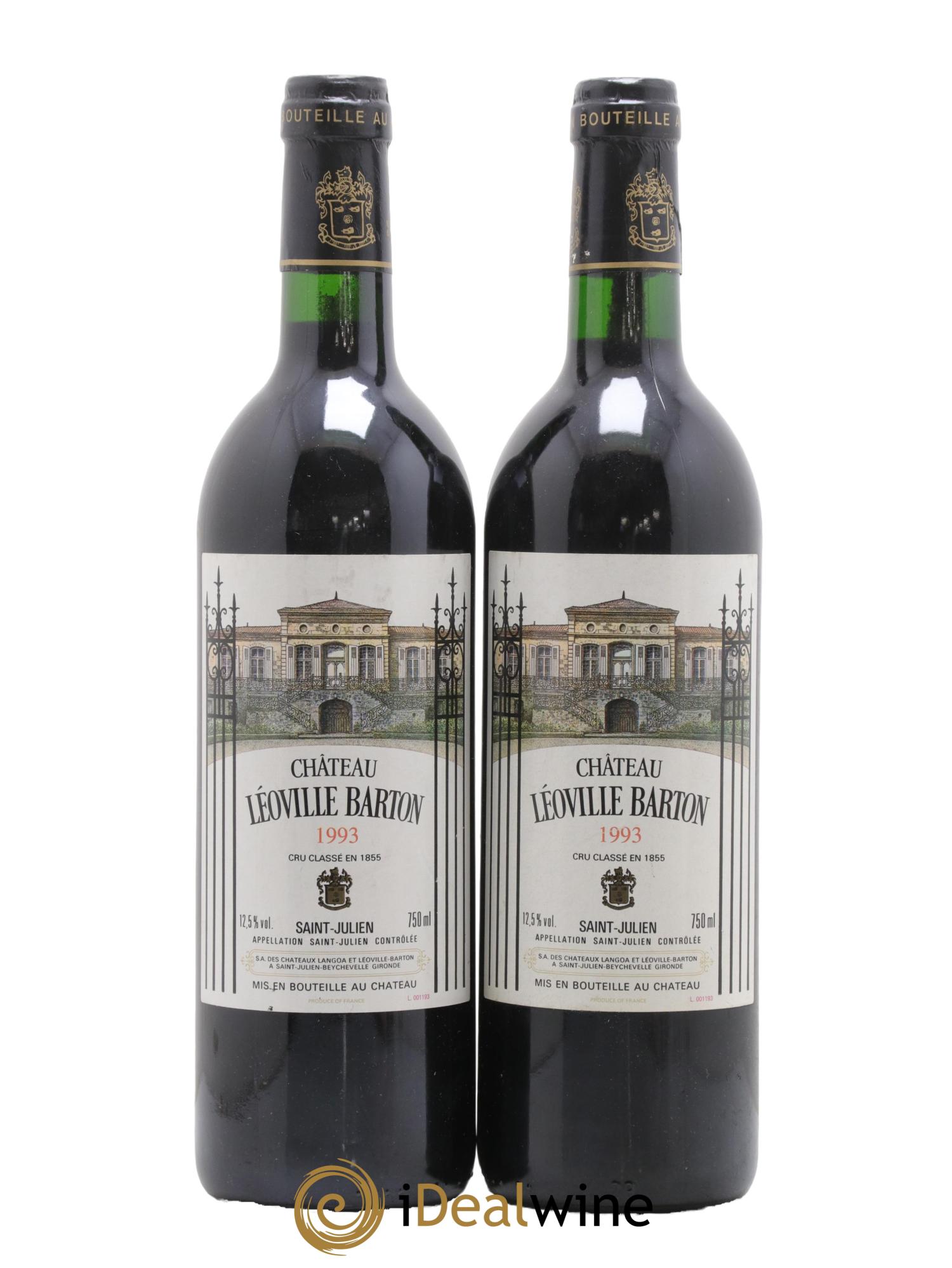Château Léoville Barton 2ème Grand Cru Classé 1993 - Lot de 2 bouteilles - 0