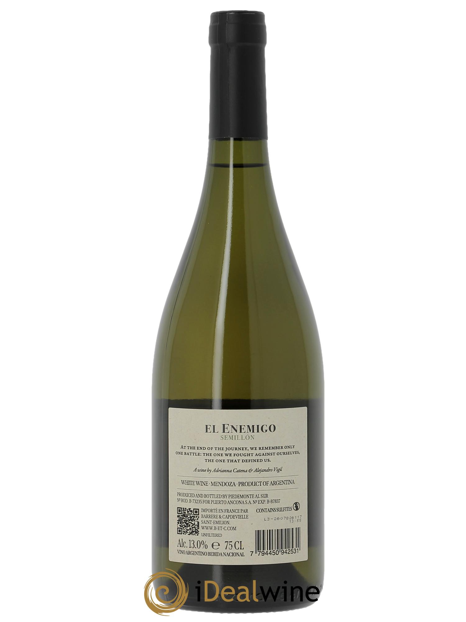 Mendoza Sémillon El Enemigo 2024 - Lot de 1 bouteille - 1