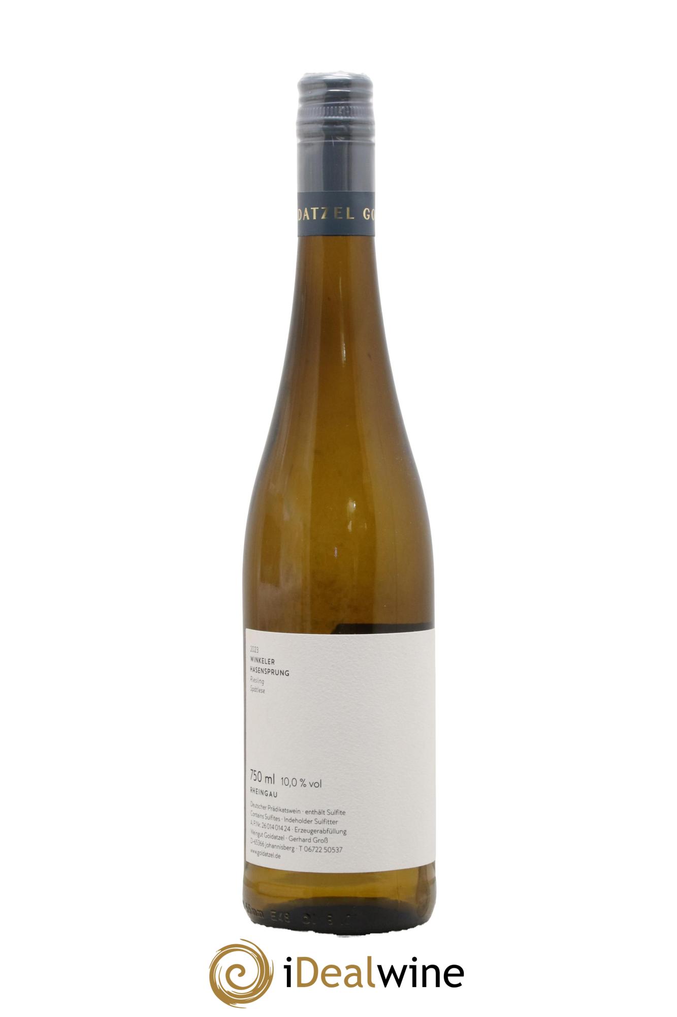 Allemagne Rheingau Riesling Spatlese Winkeler Hasensprung Goldatzel 2023 - Posten von 1 Flasche - 1