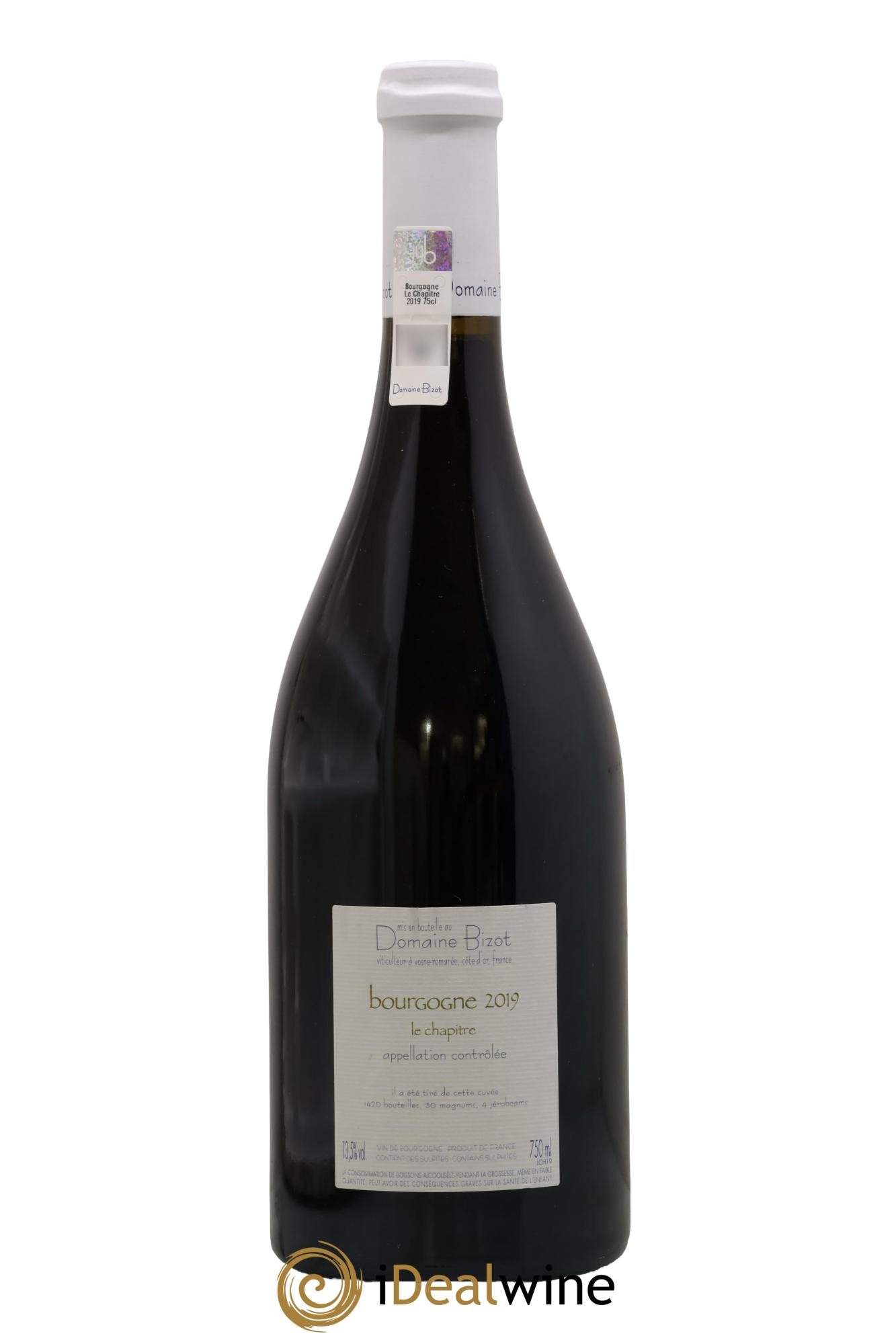 Bourgogne Le Chapitre Bizot (Domaine) 2019 - Lot de 1 bouteille - 1