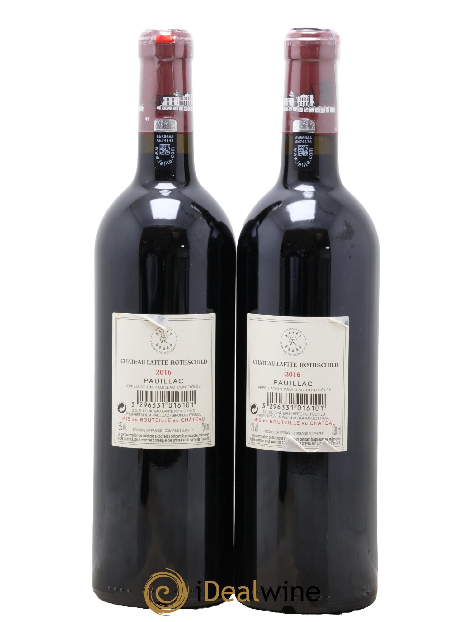 Château Lafite Rothschild 1er Grand Cru Classé 2016 - Lot of 2 bottles - 1