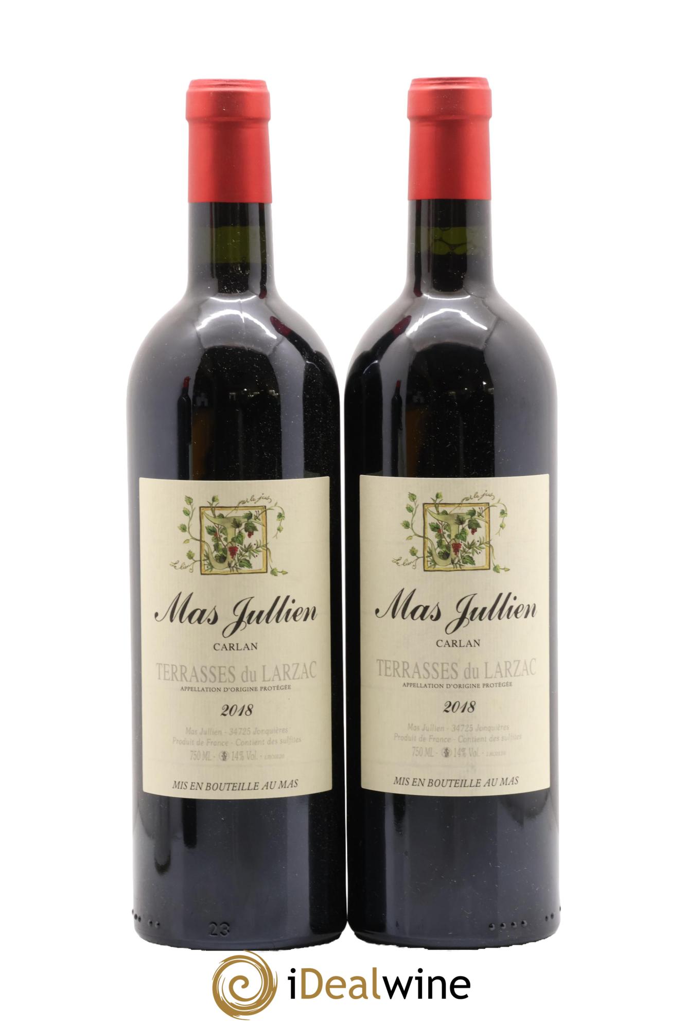 Terrasses du Larzac Mas Jullien Carlan Olivier Jullien 2018 - Lot of 2 bottles - 0