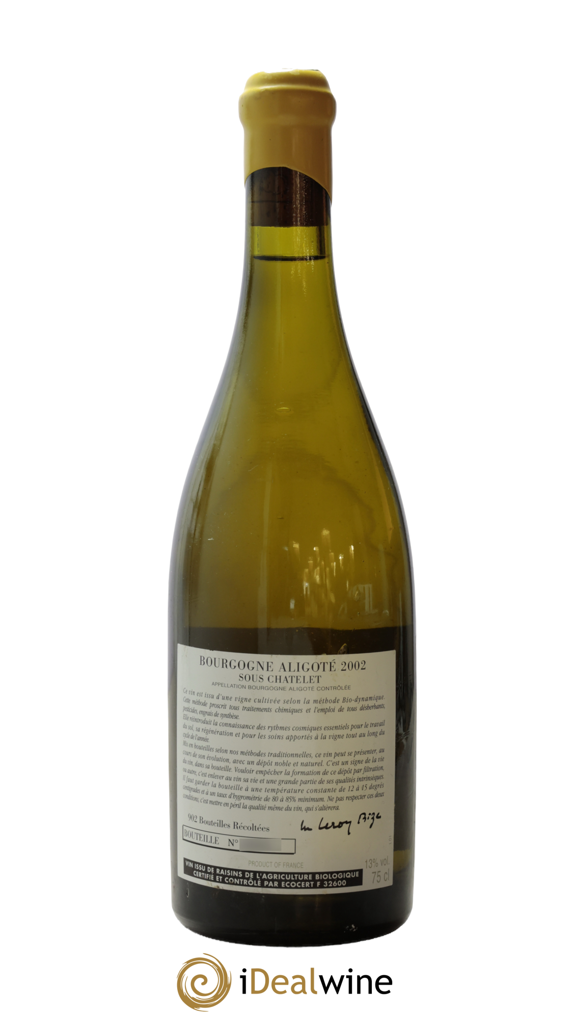 Bourgogne Aligoté Sous Chatelet d'Auvenay (Domaine) 2002 - Lot of 1 bottle - 1