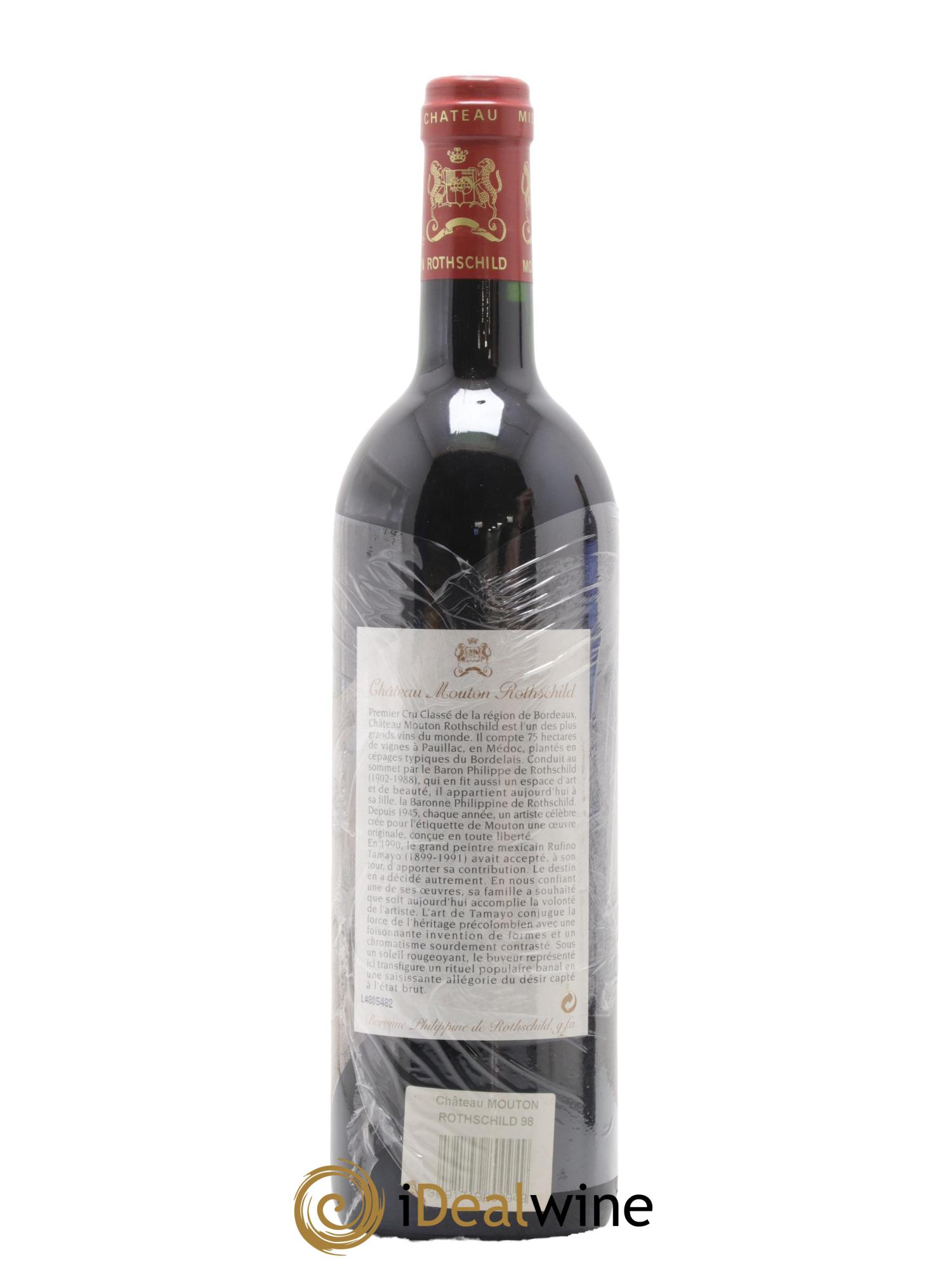 Château Mouton Rothschild 1er Grand Cru Classé 1998 - Lot de 1 bouteille - 1