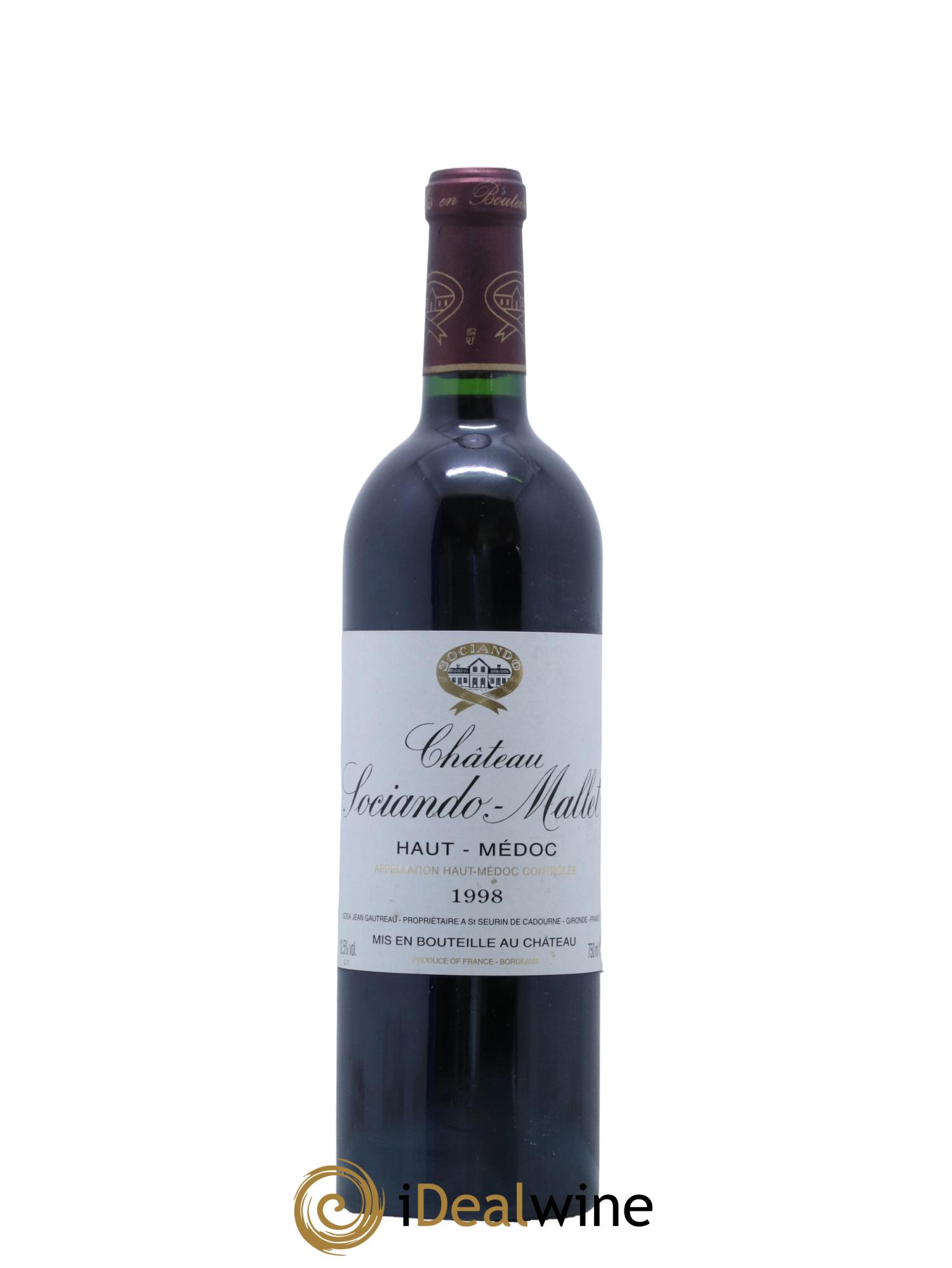 Château Sociando Mallet 1998 - Lotto di 1 bottiglia - 0