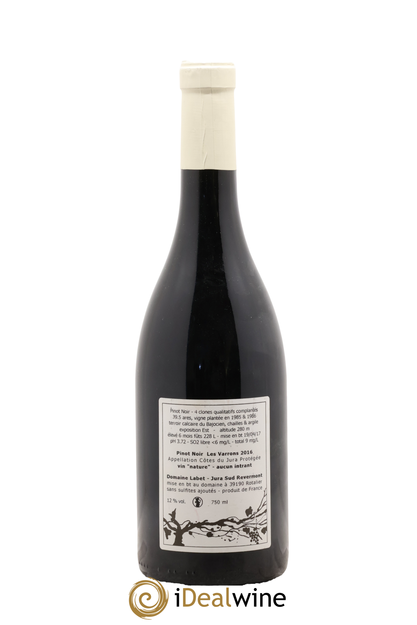 Côtes du Jura Pinot Noir Les Varrons Sélection Clonale Romain - Julien  - Charline Labet 2016 - Lot of 1 bottle - 1